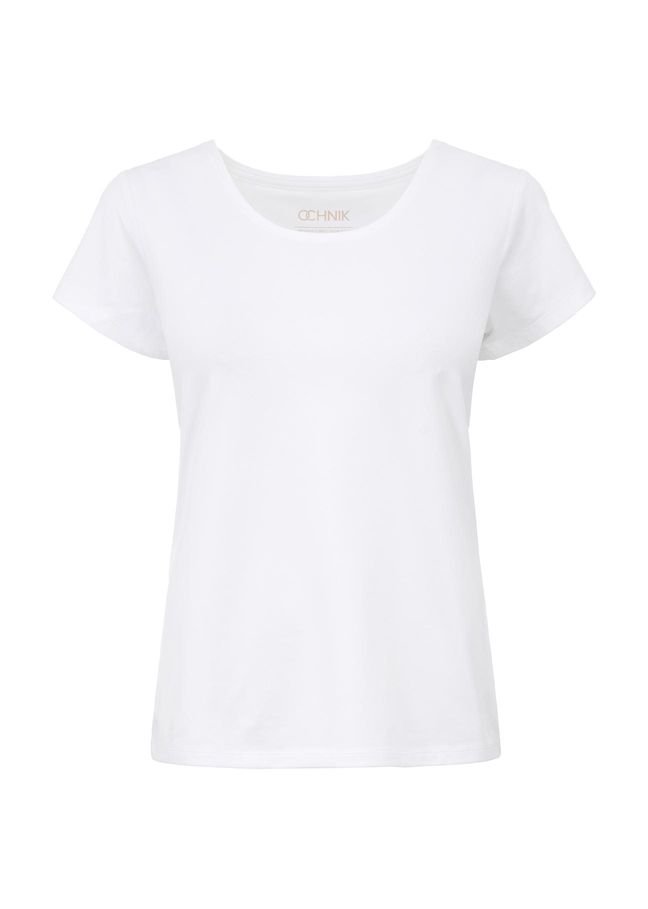 Biały T-shirt damski basic TSHDT-0111-11(KS)