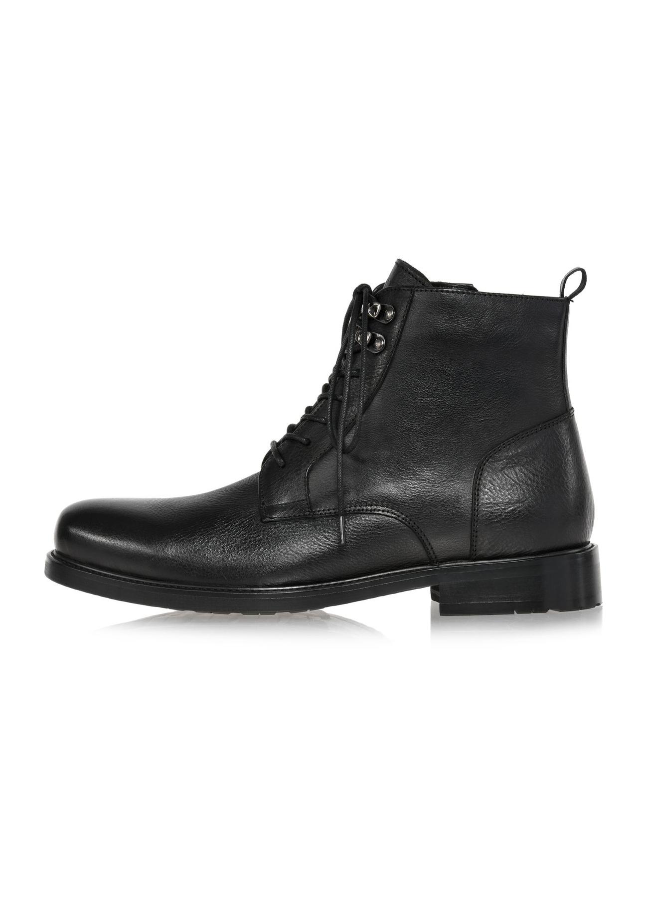 Black leather men's boots BUTYM-0469-99(Z24)-05