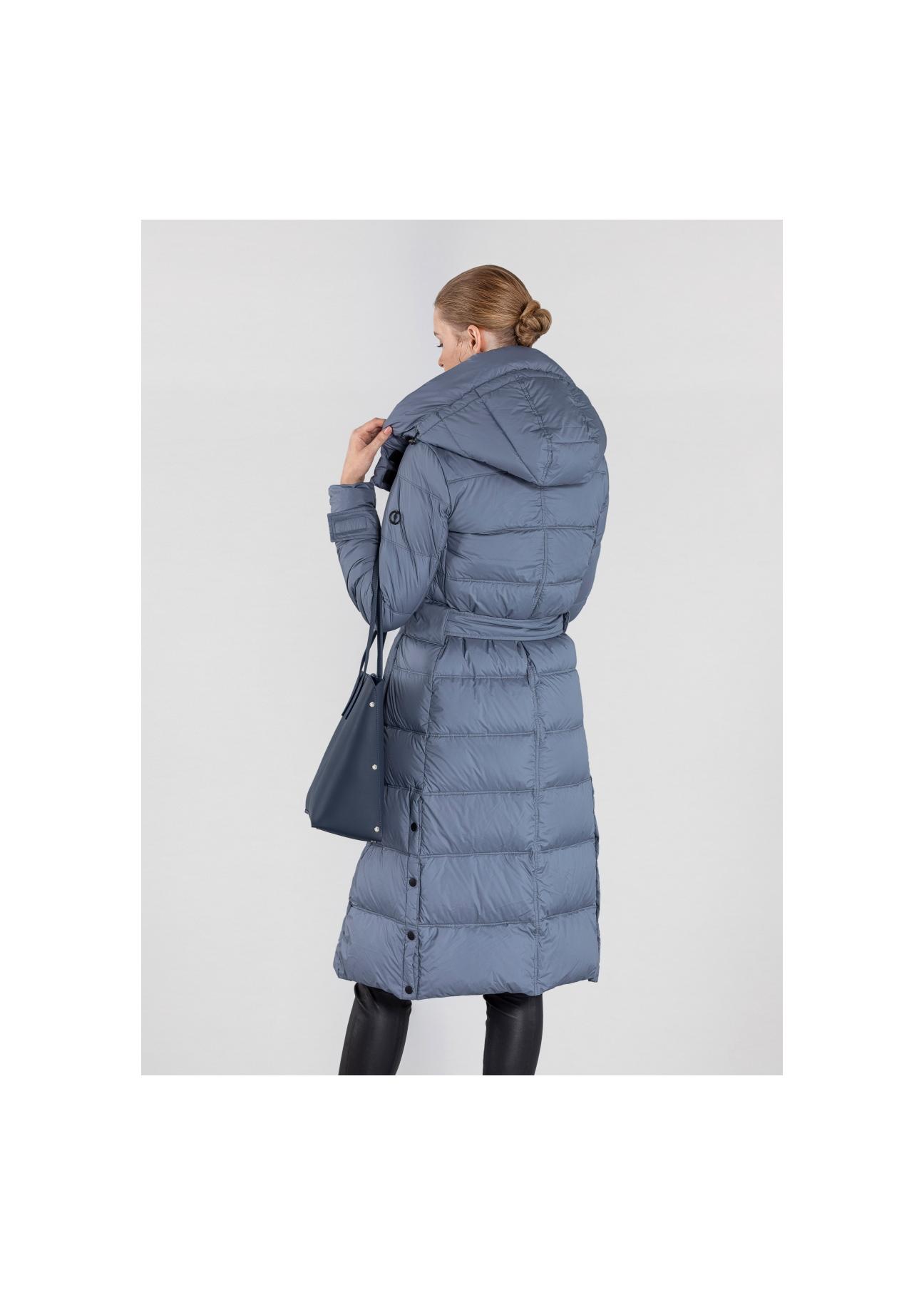 Niebieska zimowa kurtka damska z kapturem KURDT-0268-96(Z20)