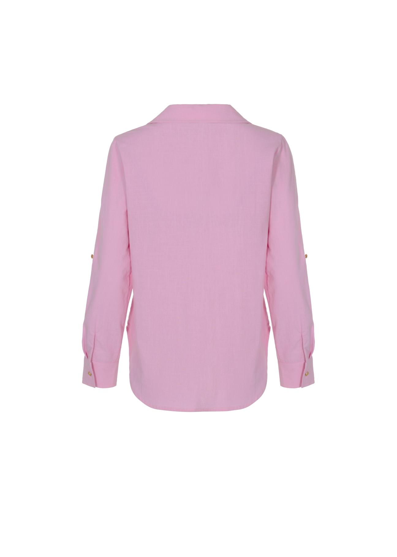 Różowa koszula bawełniana damska KOSDT-0092-34(W22)