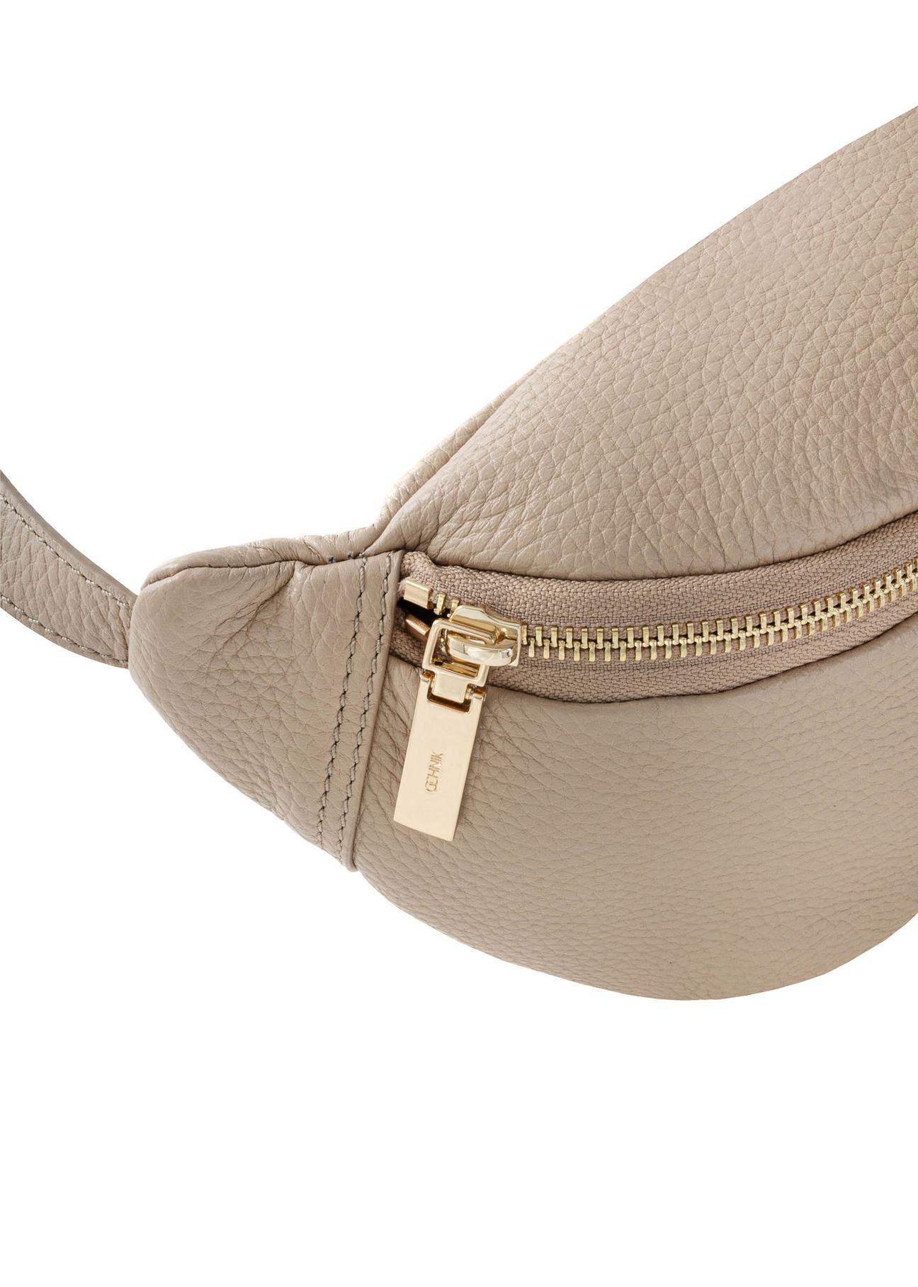 Beige women's leather waist bag TORES-0894B-81(Z24)-05