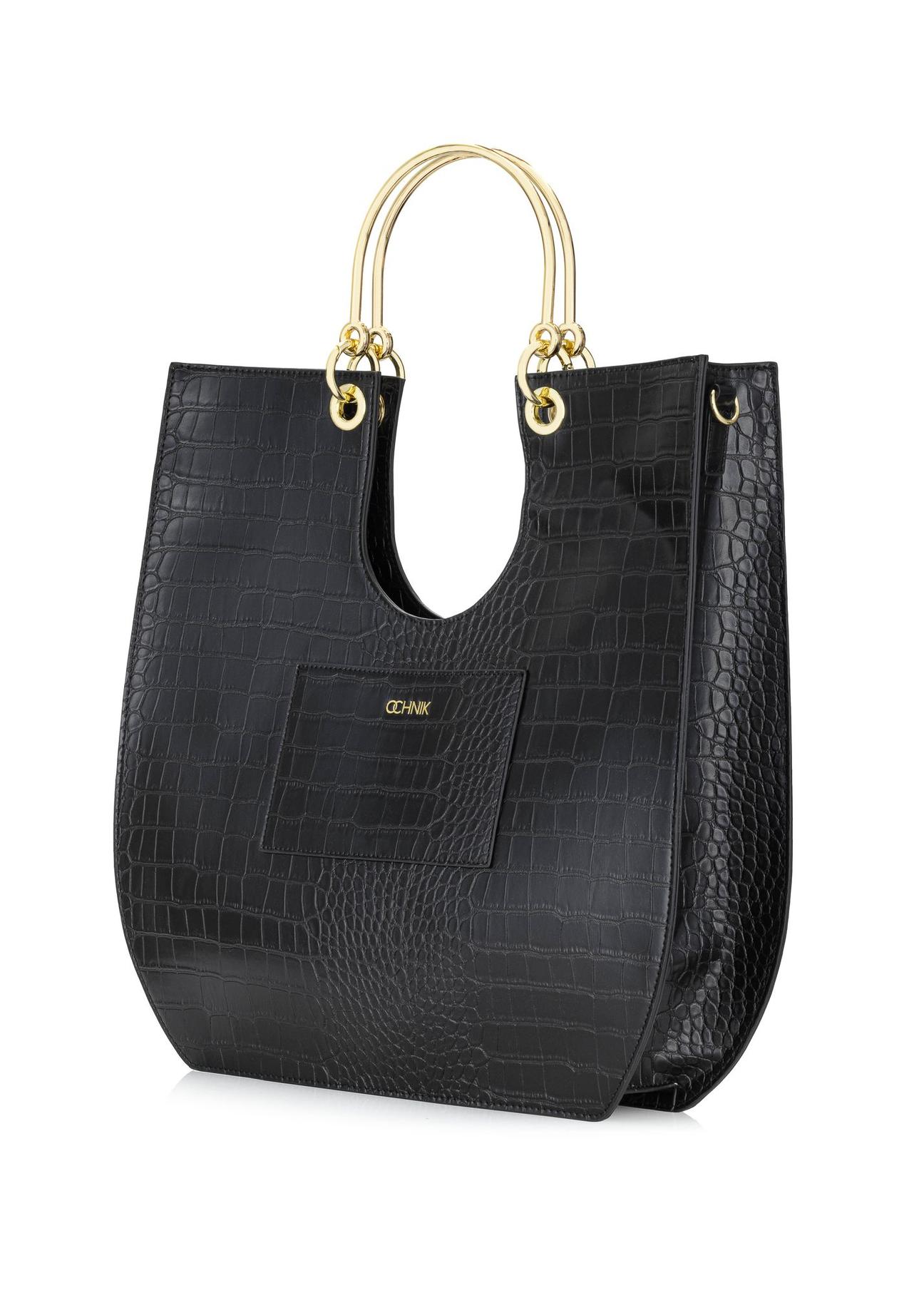 Black women's croco handbag TOREC-0728-97(Z24)-02