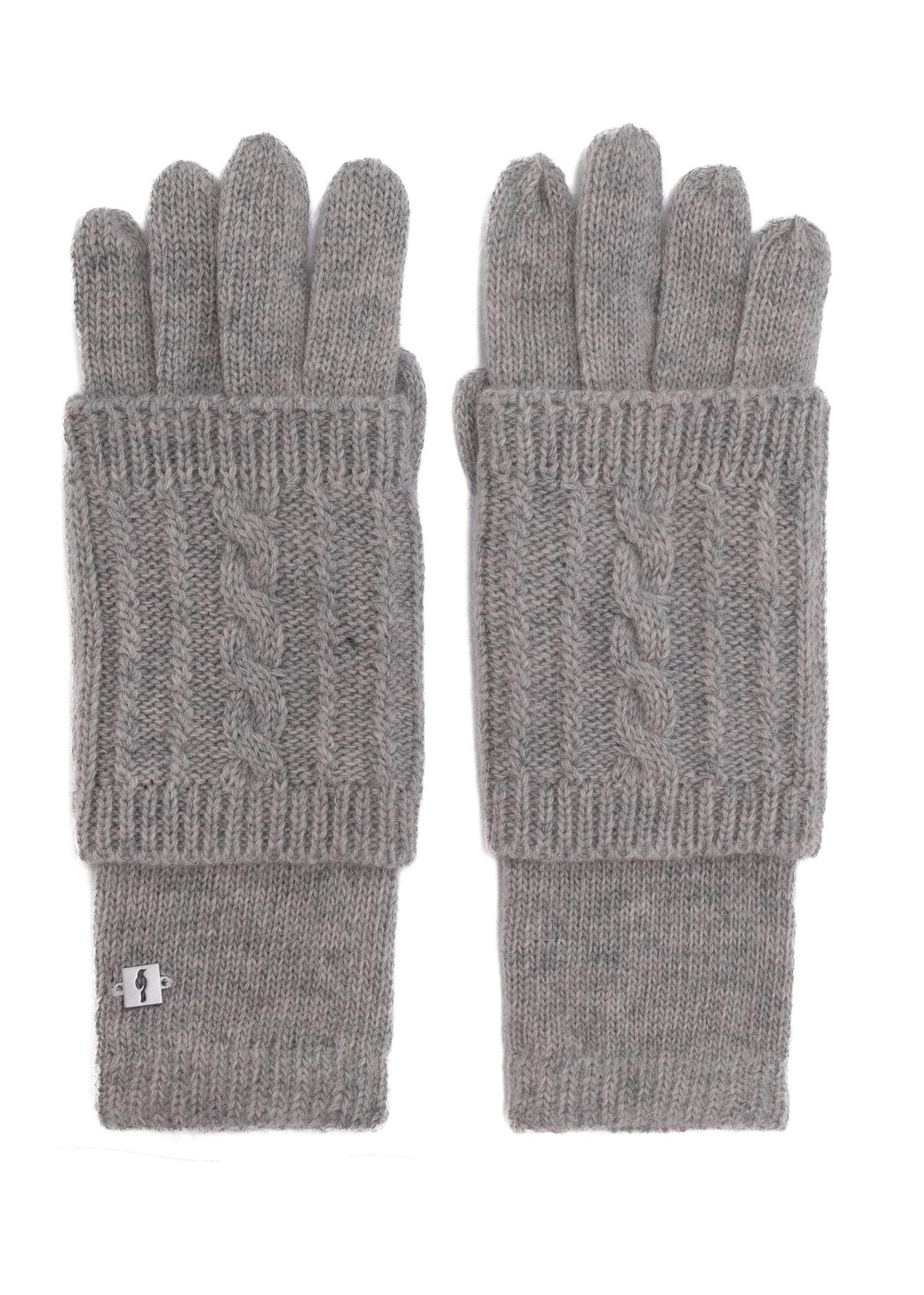 Grey women's winter gloves 3in1 REKDT-0033-91(Z24)-02