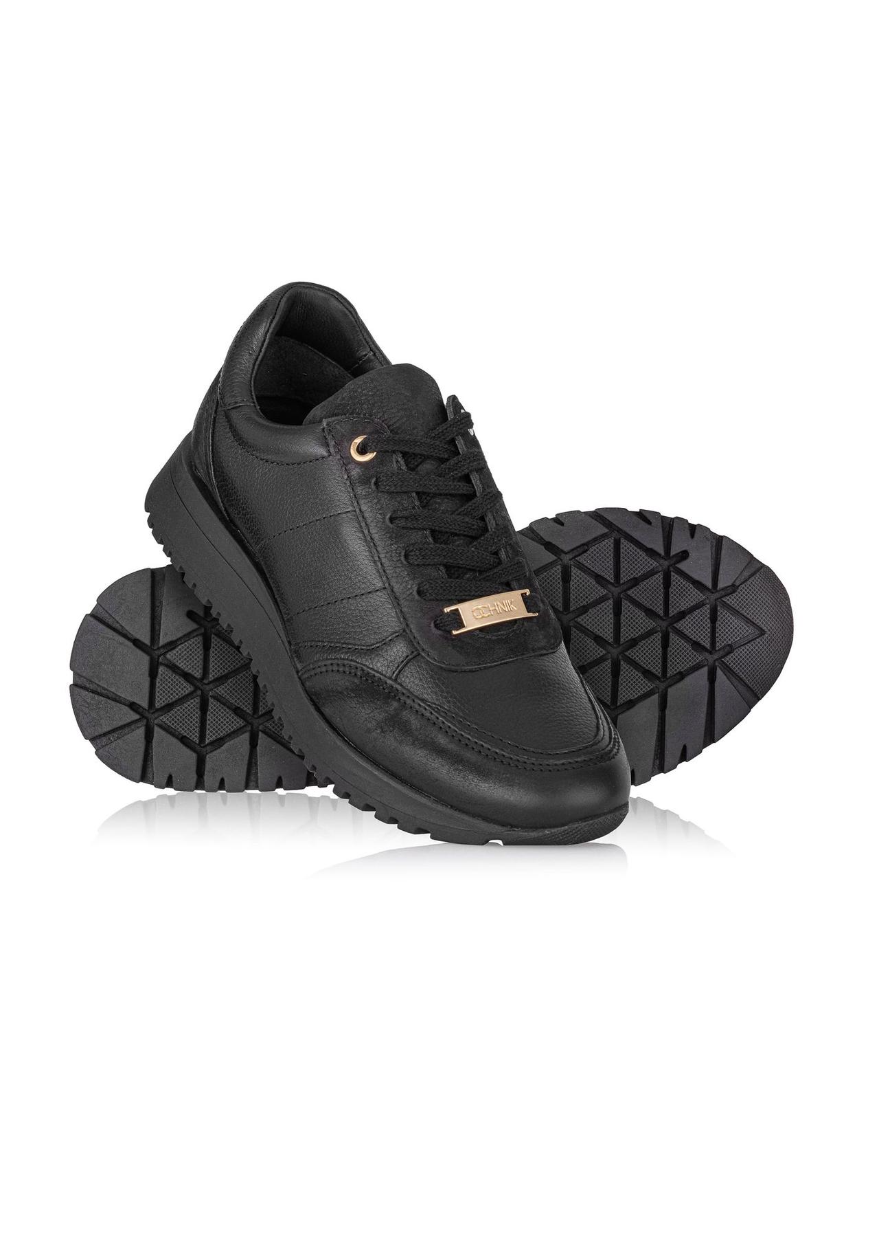 Black leather women's sports shoes BUTYD-1099-99(Z24)-07