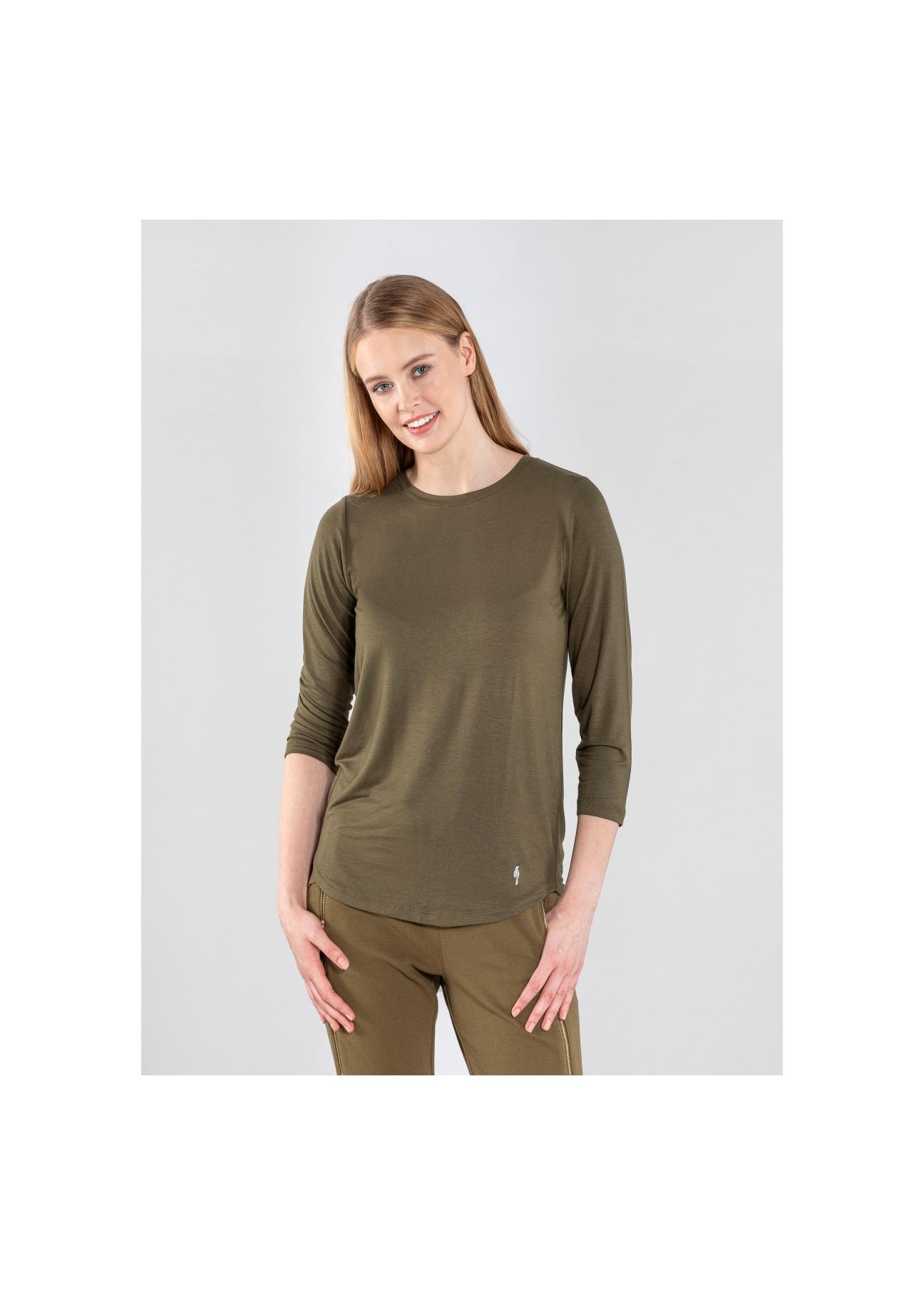 Luźna bluzka damska w kolorze khaki LSLDT-0015-55(Z20)