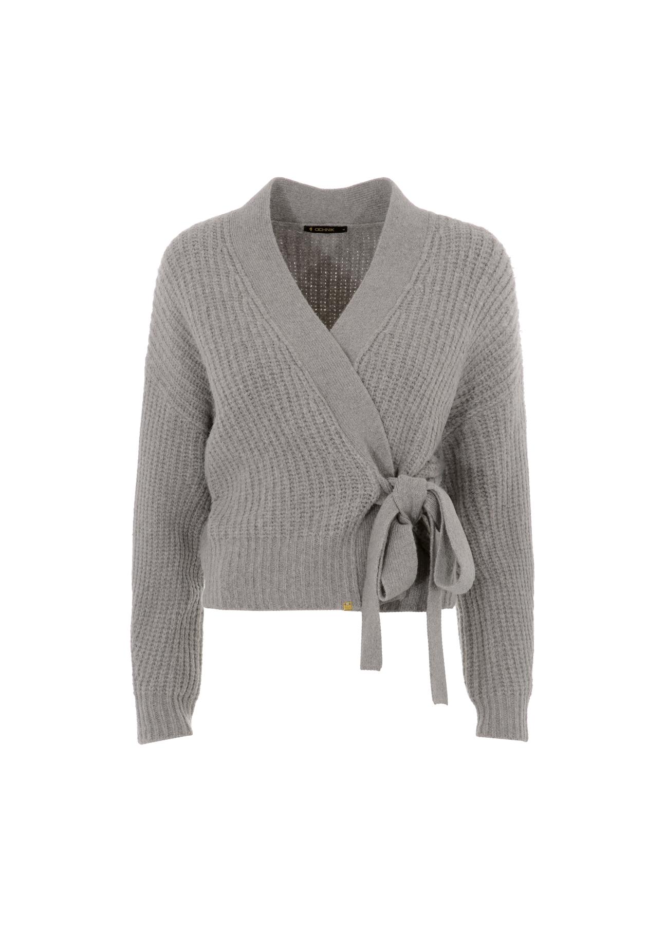 Szary wiązany sweter damski SWEDT-0147-91(Z21)