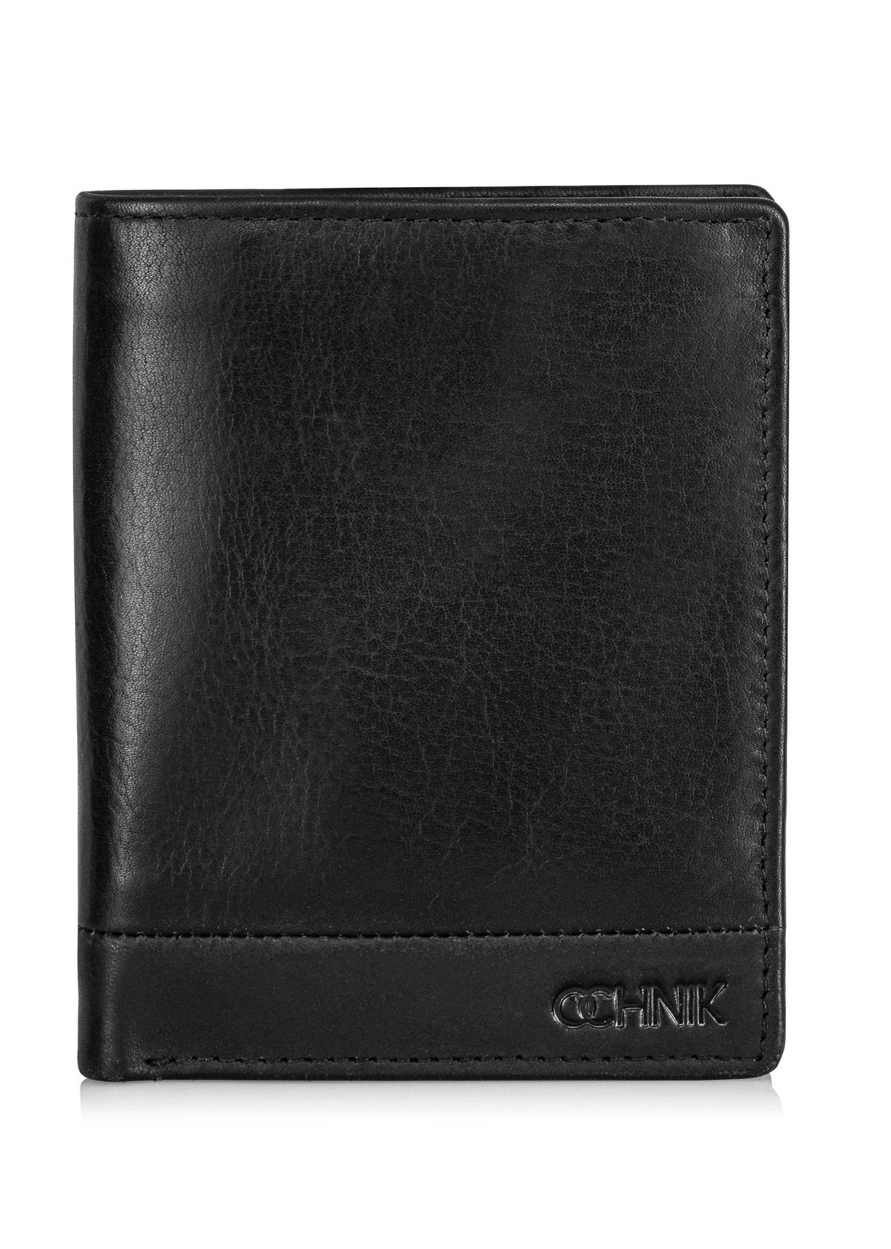 Black unzipped men's wallet PORMS-0626-99(Z24)-03