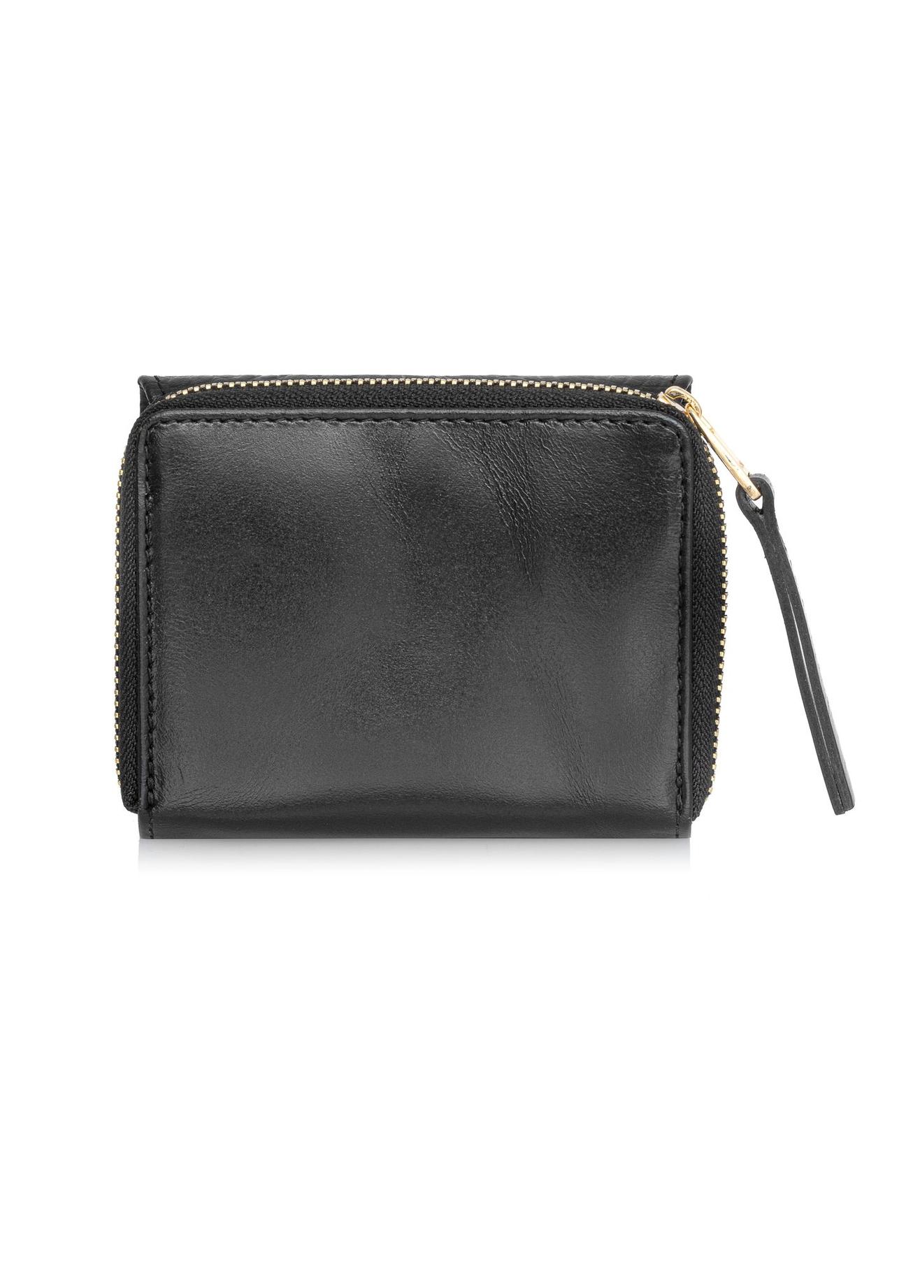 Women's black leather wallet PORES-0906-99(Z24)