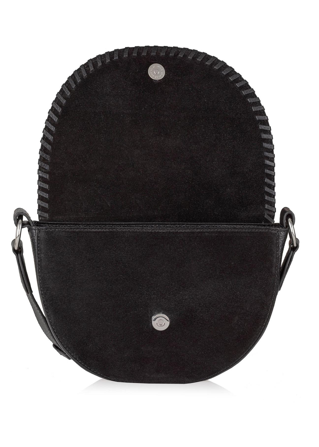 Black leather semicircular women's handbag TORES-1053-99(Z24)-03