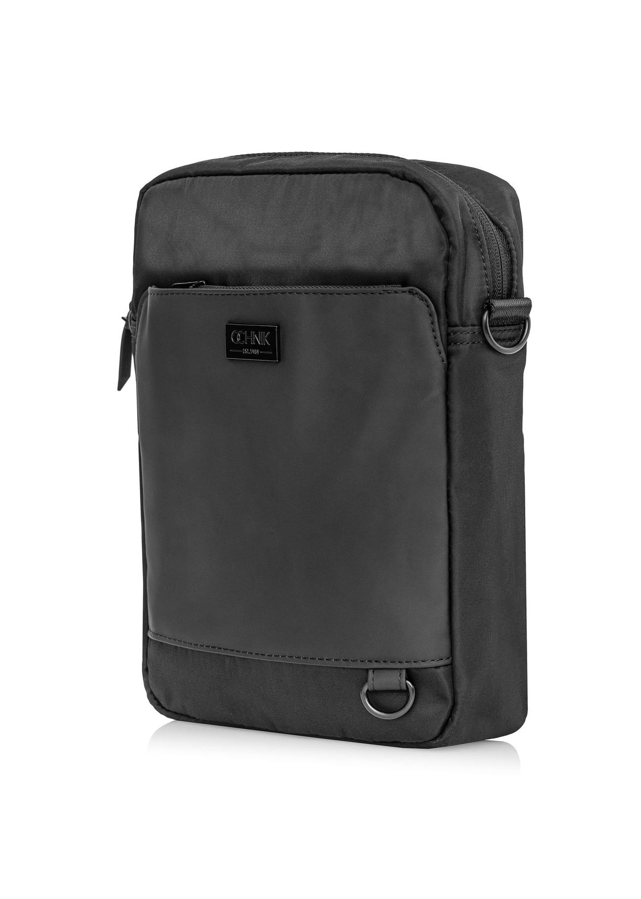 Large black men's messenger bag TORMN-0314A-99(Z24)-02