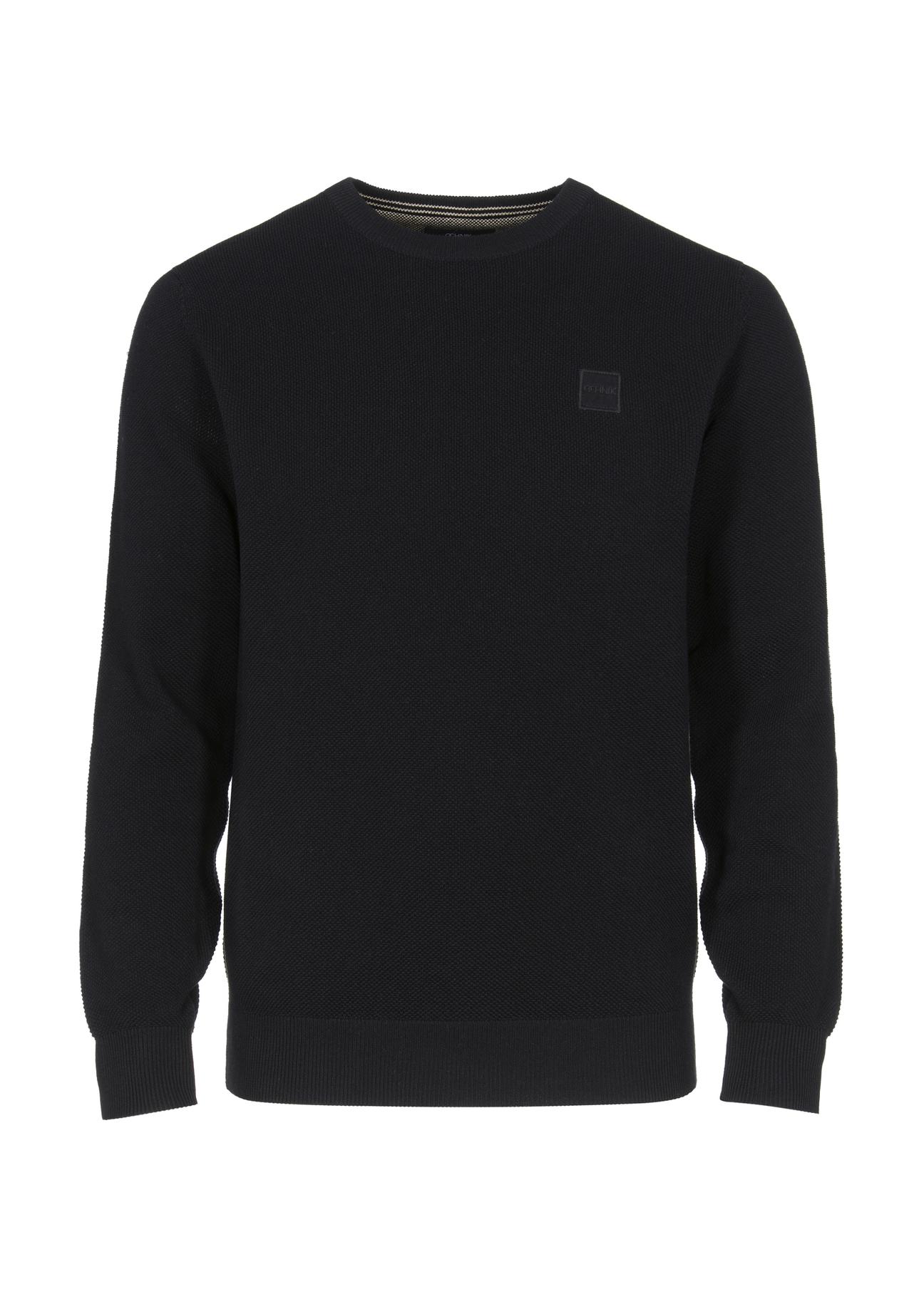 Czarny bawełniany sweter męski z logo SWEMT-0135-99(Z23)