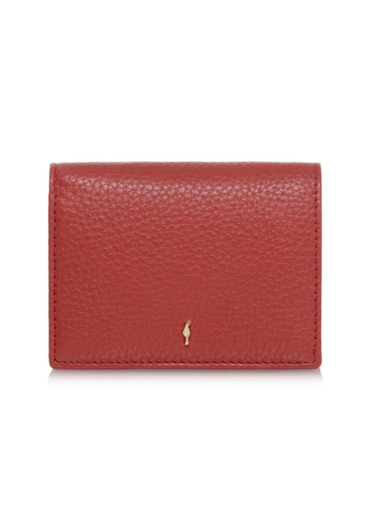 Czerwony skórzany portfel damski z ochroną RFID PORES-0807RFID-42(W24)