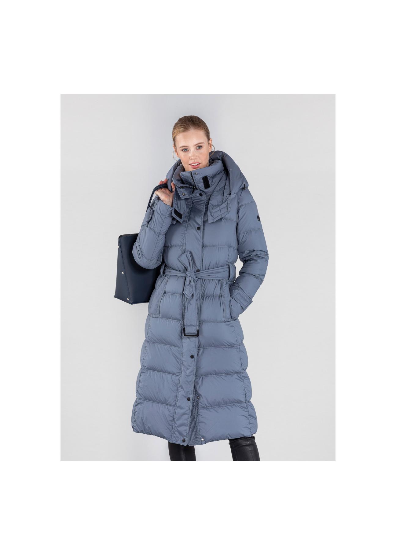Niebieska zimowa kurtka damska z kapturem KURDT-0268-96(Z20)