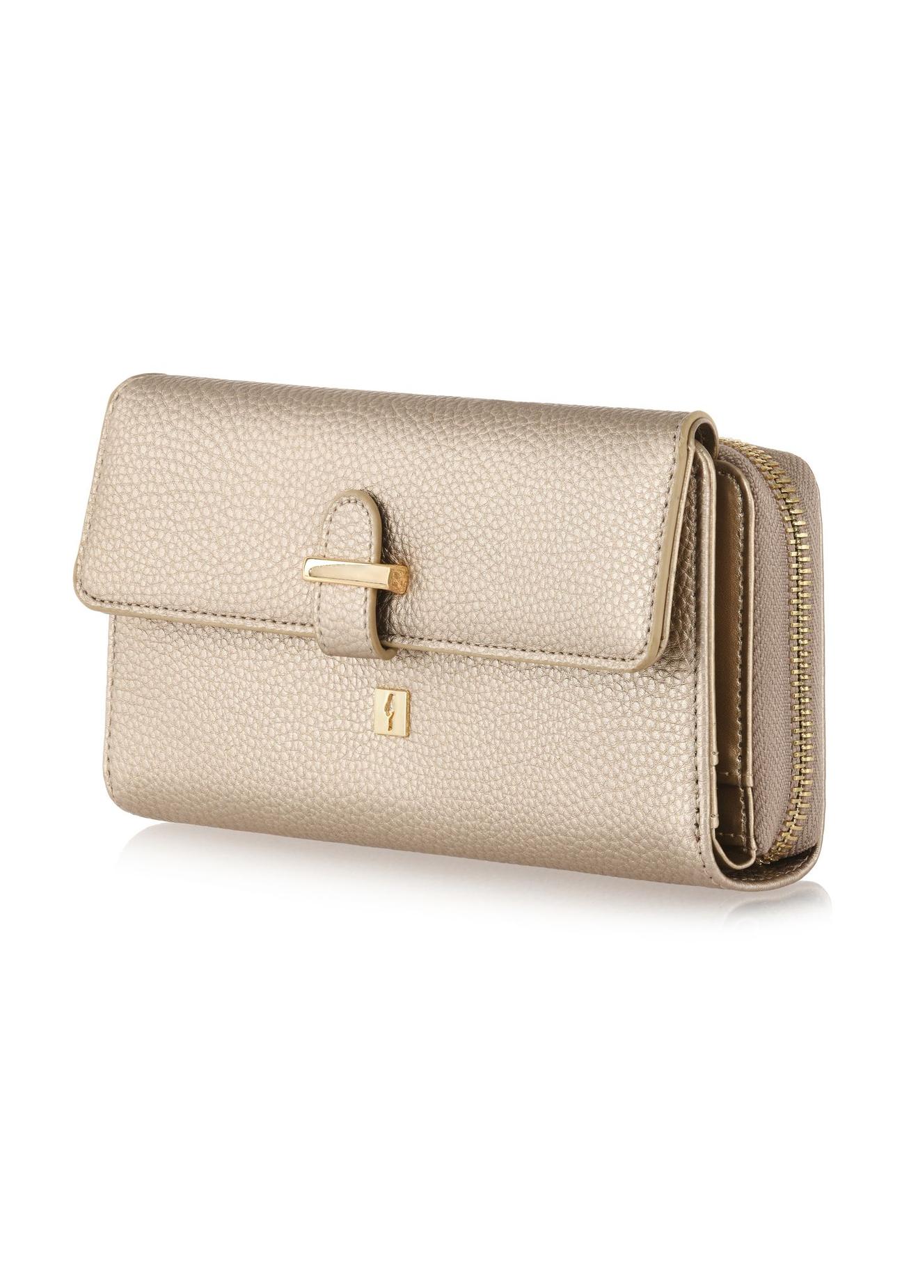 Capacious gold women's wallet POREC-0397-28(Z24)-02