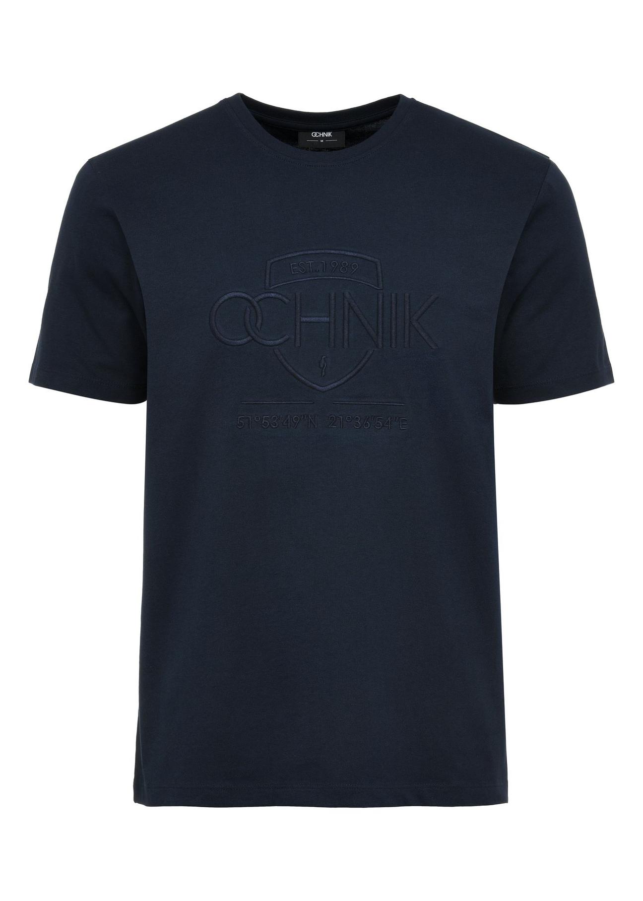 Navy blue men's t-shirt with logo TSHMT-0109-68(Z24)-01