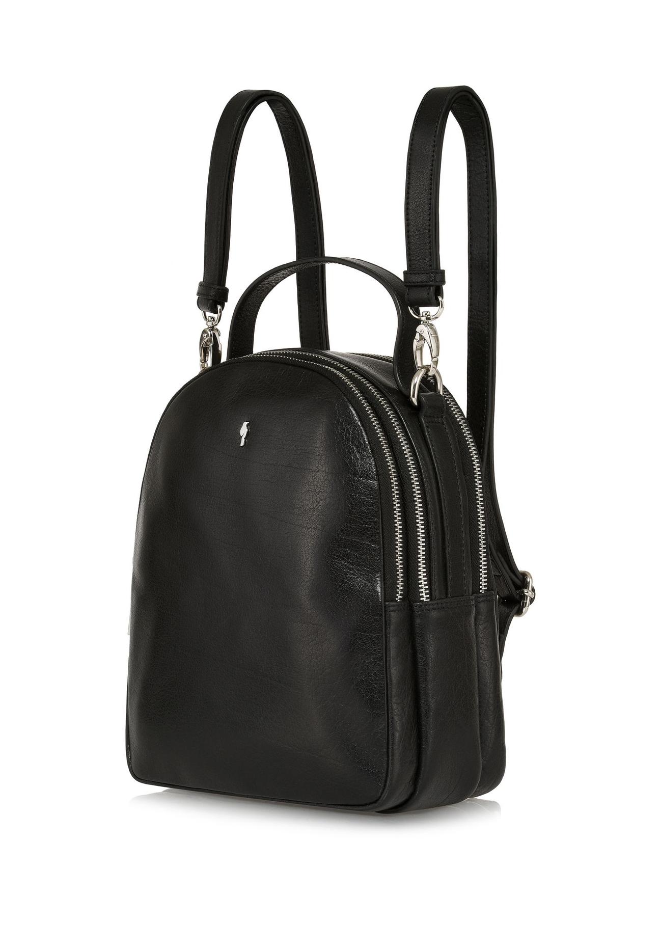 Black leather women's backpack TORES-1048-99(Z24)-02