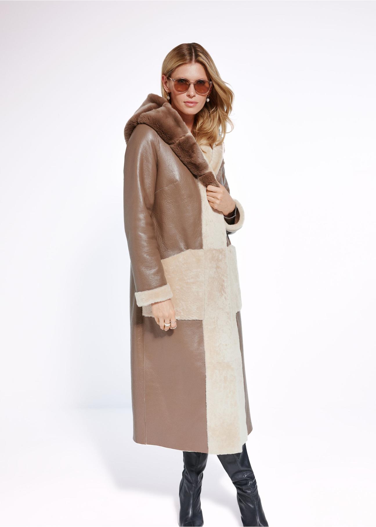 Leather double-sided women's sheepskin coat KOZDS-0082-5490(Z24)-01