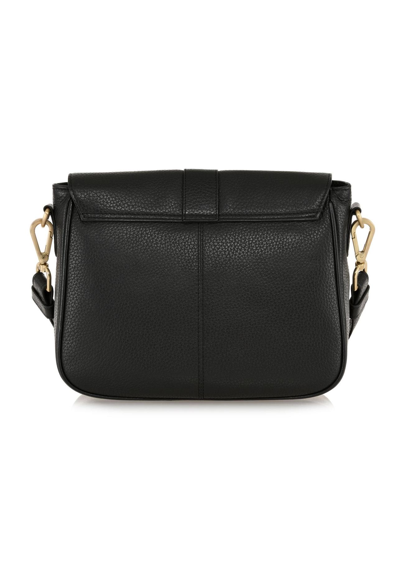 Roomy black leather women's messenger bag TORES-1021-99(Z24)-03