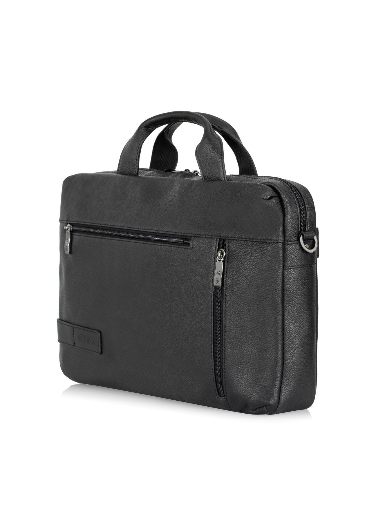 Black leather men's bag TORMS-0250-99(Z23)-04