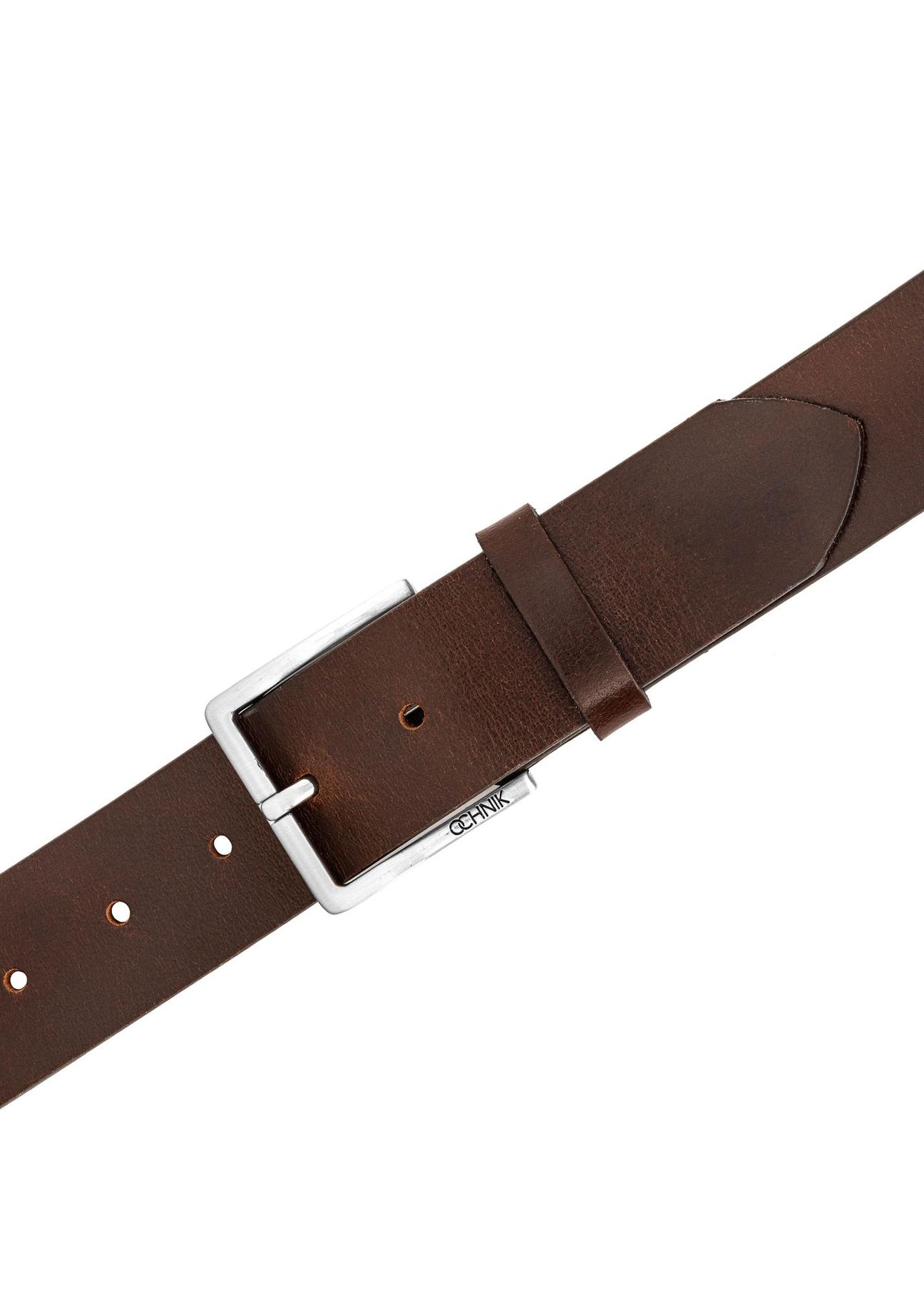 Brown leather men's belt PASMS-0257-89(Z24)-04