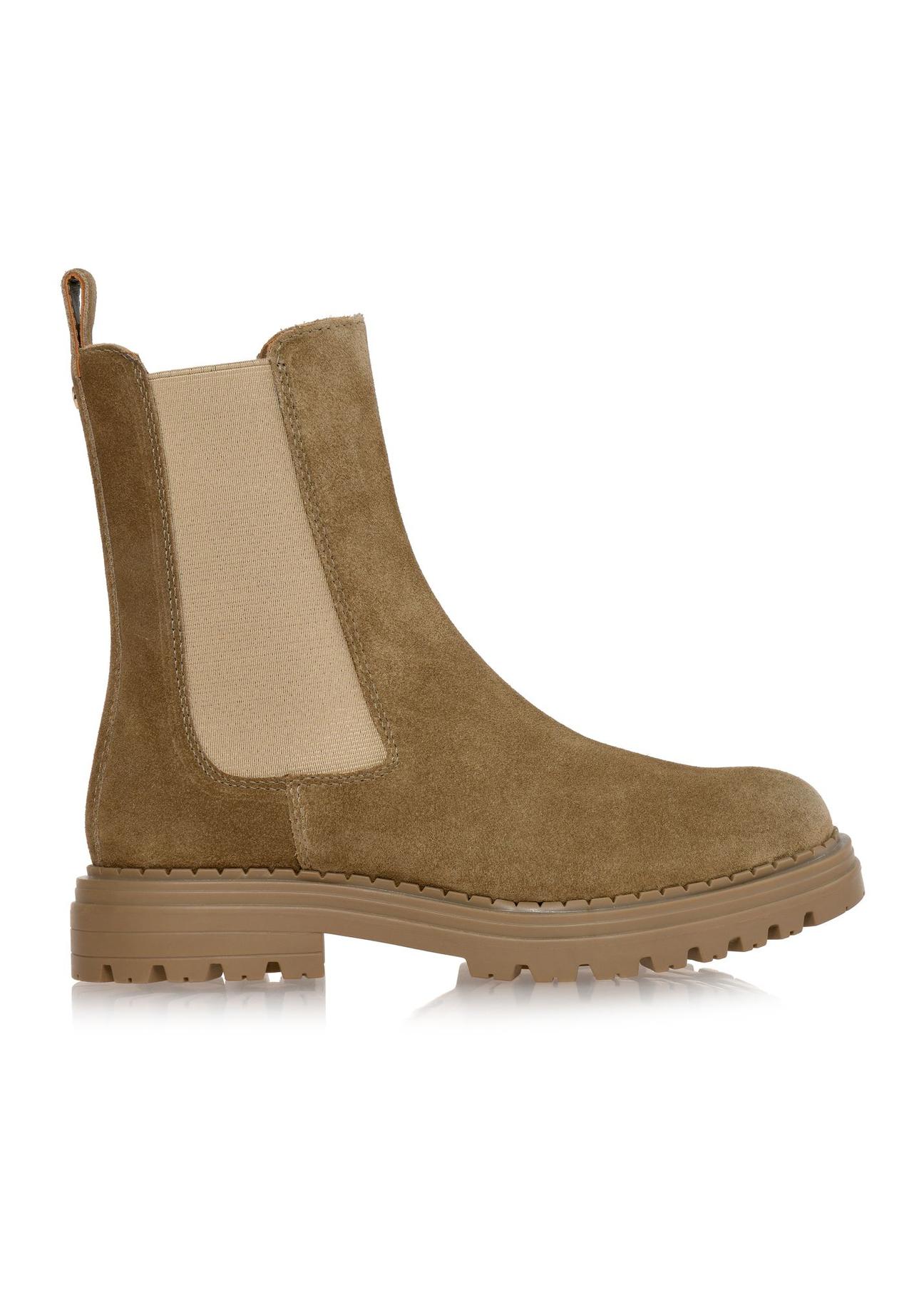 Suede Chelsea boots in dark beige BUTYD-1010-82(Z24)-03