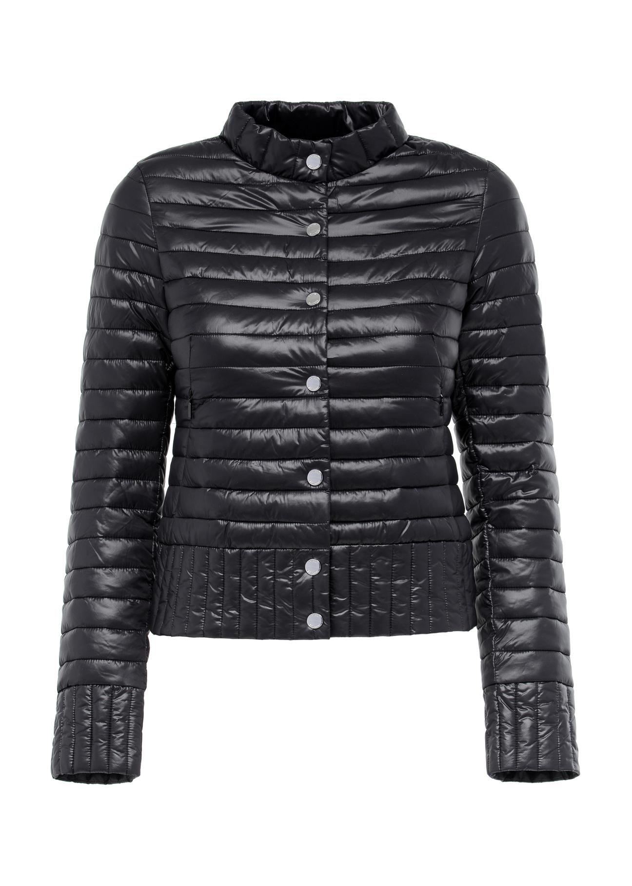 Czarna pikowana kurtka damska ze stójką KURDT-0441-99(W23)
