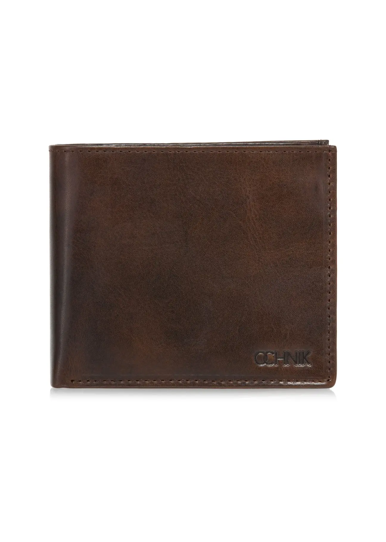 Brown small men's leather wallet PORMS-0614-89(Z24)-01