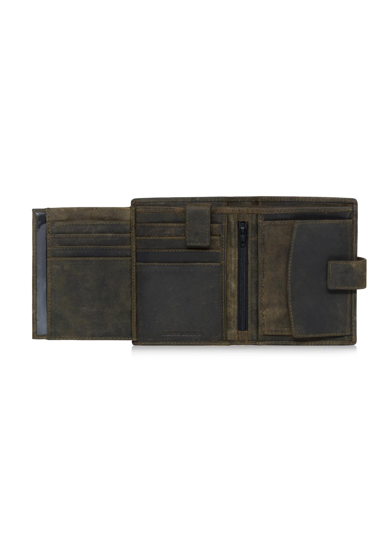 Khaki skórzany portfel męski PORMS-0543-54(W23)