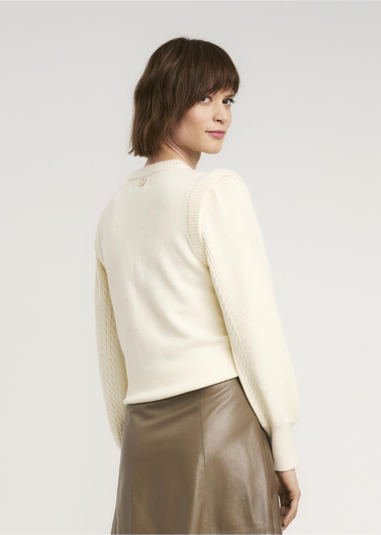 Kremowy sweter damski SWEDT-0168-12(Z22)