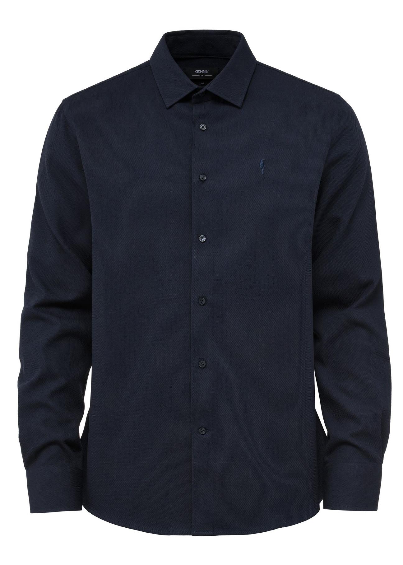 Navy blue men's shirt KOSMT-0334-68(Z24)-01