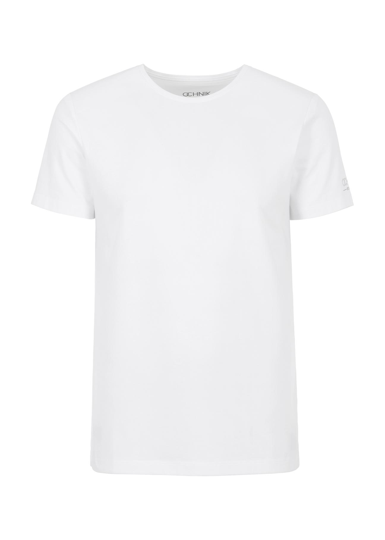 Biały basic T-shirt męski TSHMT-0091-11(KS)