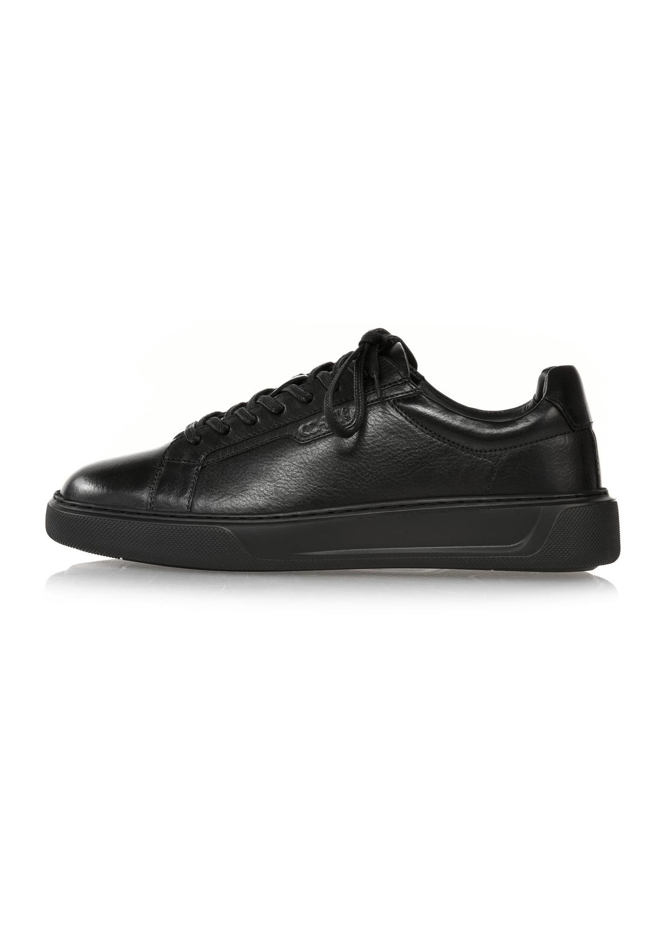 Black leather men's sports shoes BUTYM-0479-99(Z24)-02