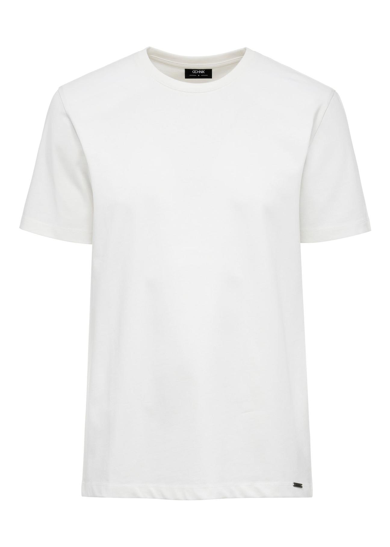 Cream men's basic t-shirt TSHMT-0110-12(Z24)-03