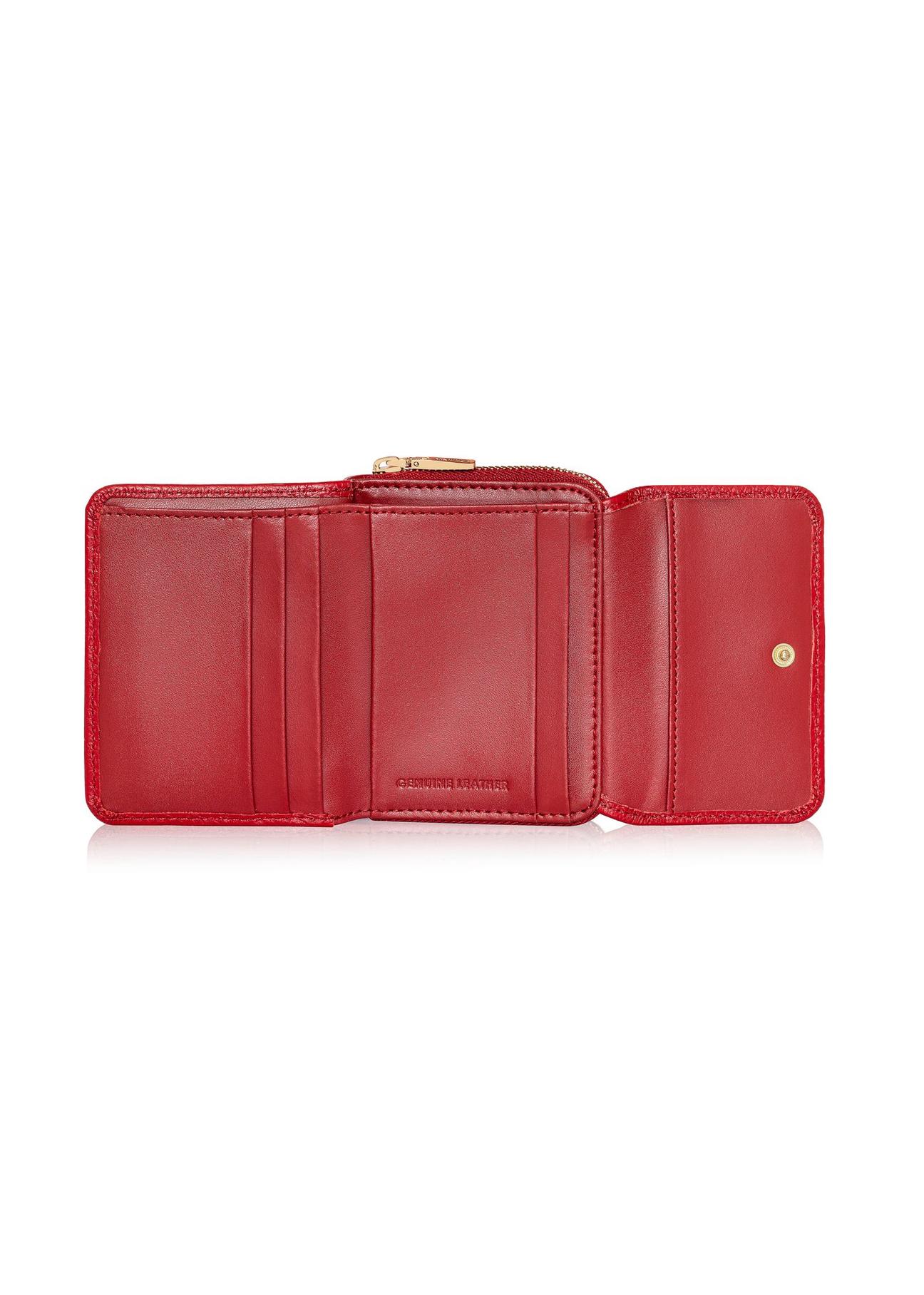 Small red leather women's wallet PORES-0802E-41(Z24)-06