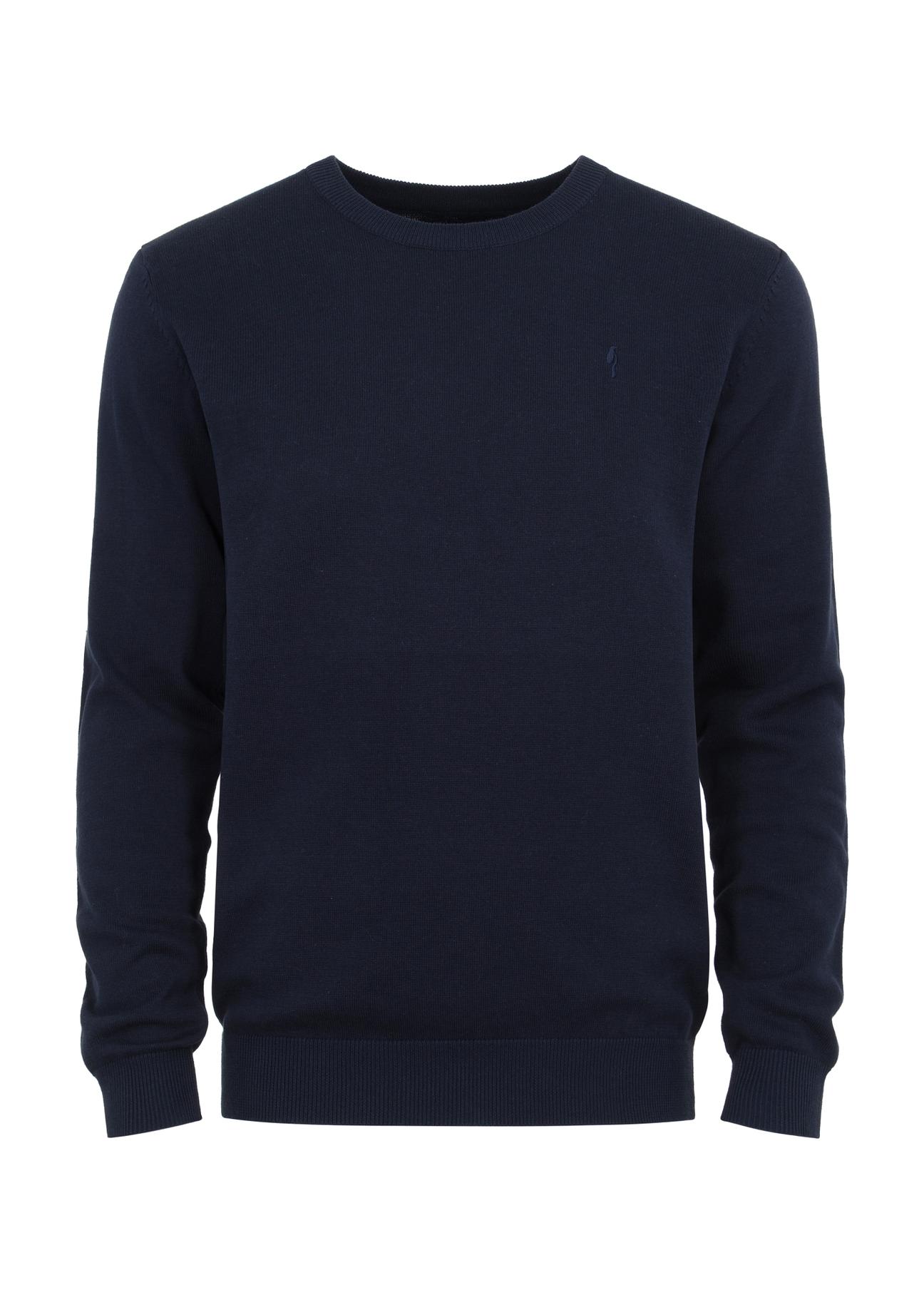 Granatowy sweter męski basic SWEMT-0114-69(Z23)