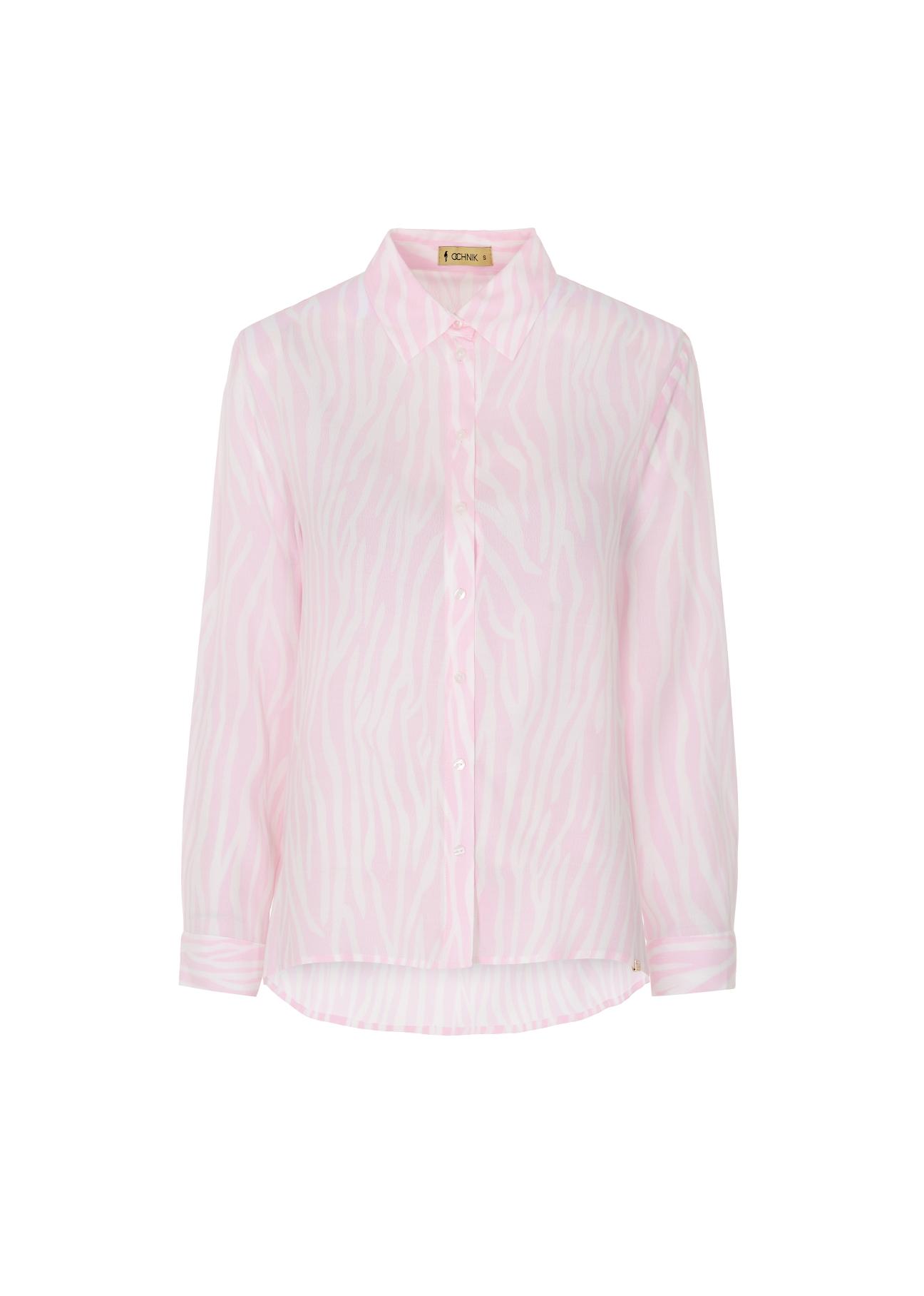 Różowa koszula damska KOSDT-0095-34(W22)