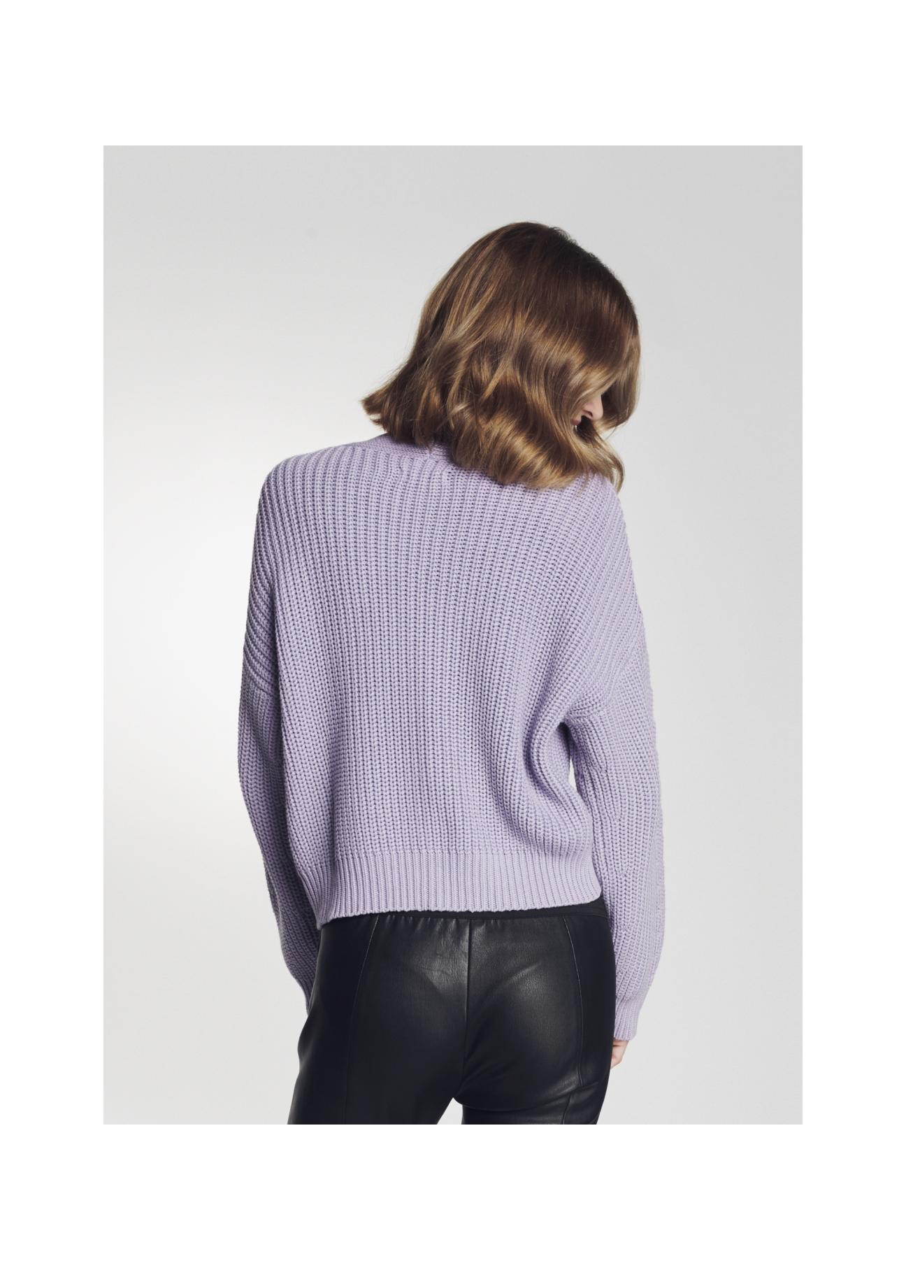 Liliowy sweter rozpinany damski KARDT-0024-75(Z21)-04