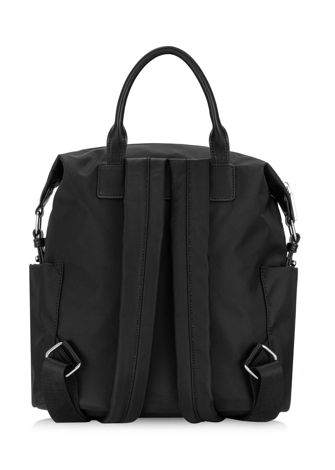 Black fabric women's backpack TOREN-0294-99(Z24)-04