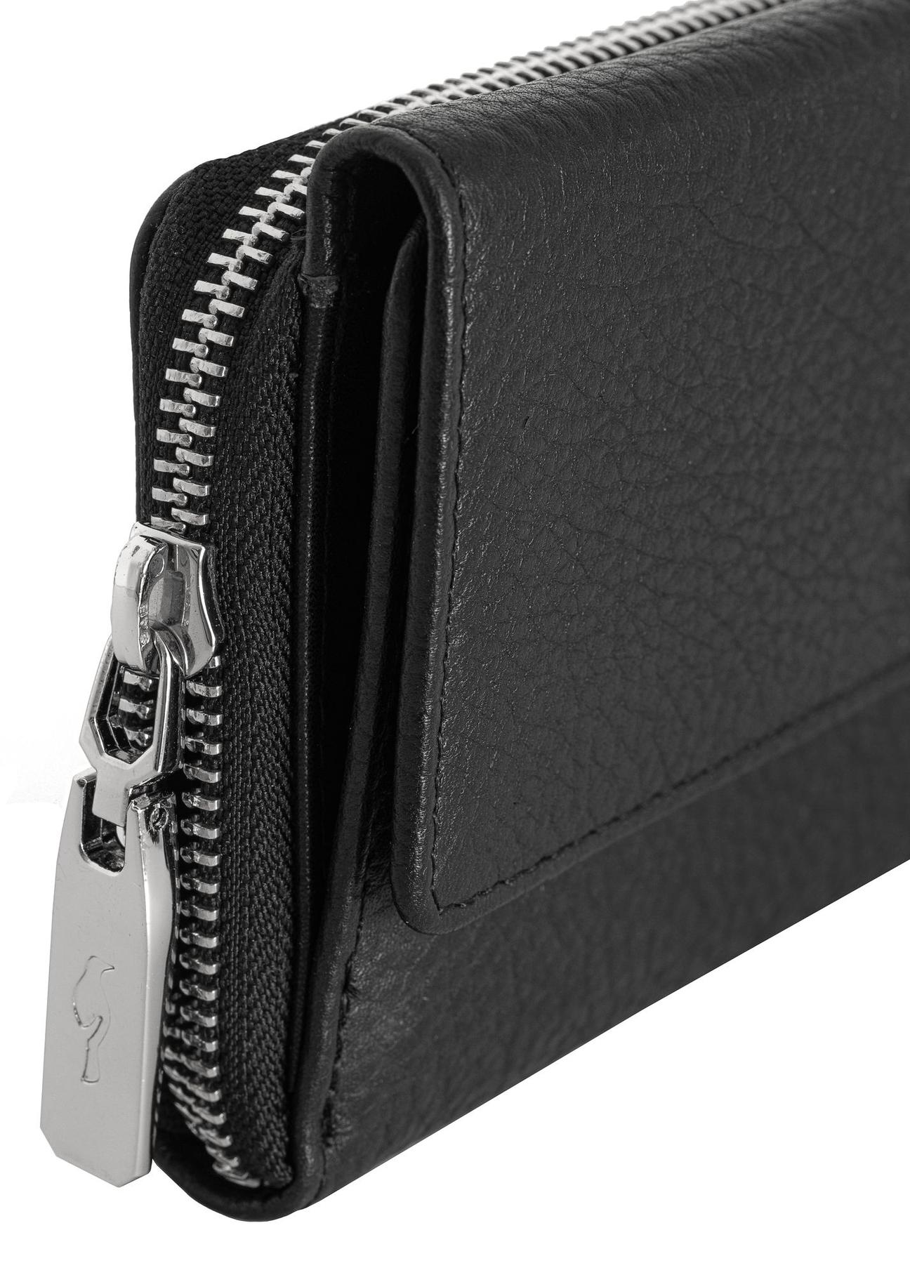 Large black leather women's wallet PORES-0801P-99(Z24)-08