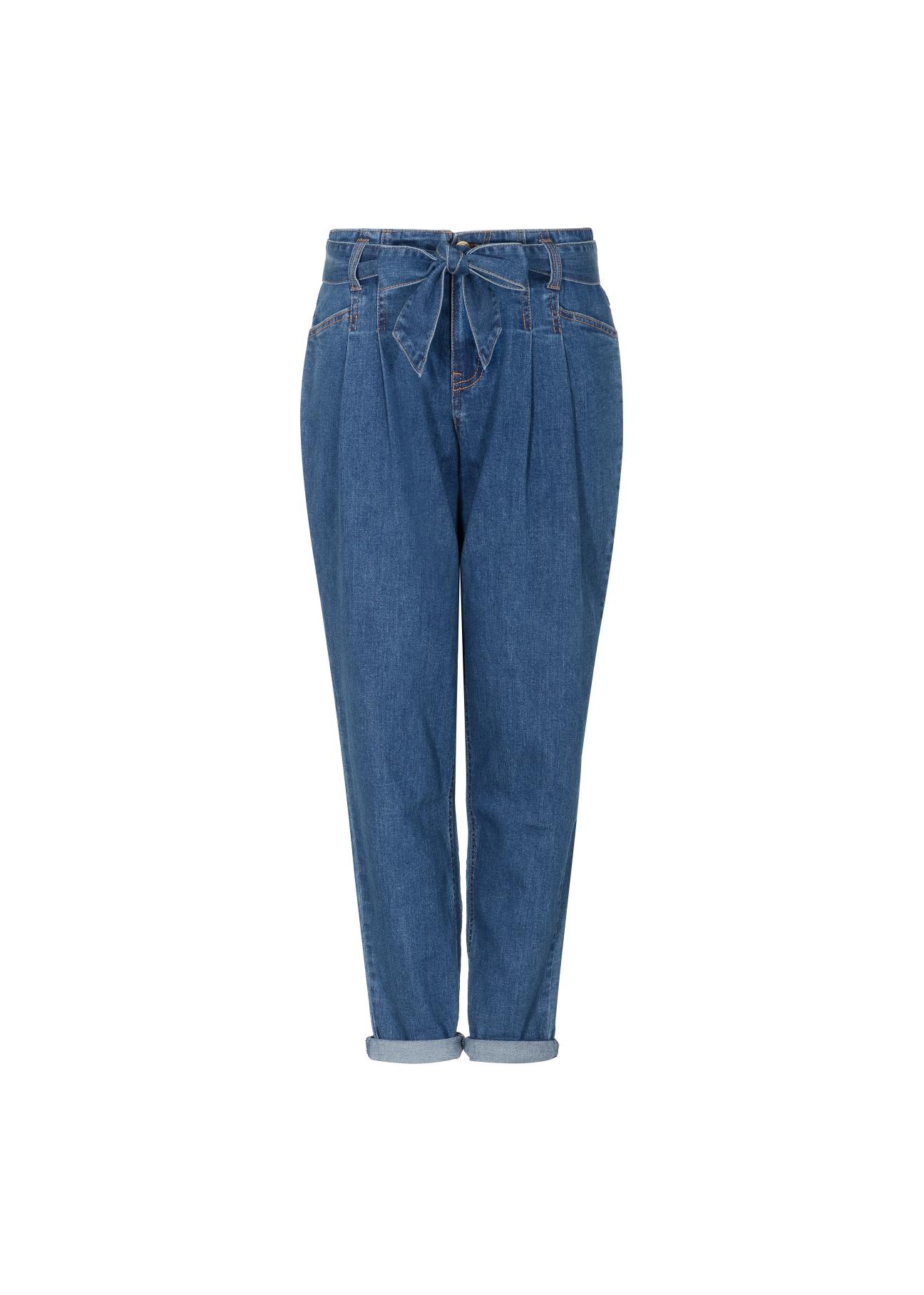 Granatowe spodnie mom jeans damskie SPODT-0055-69(W21)