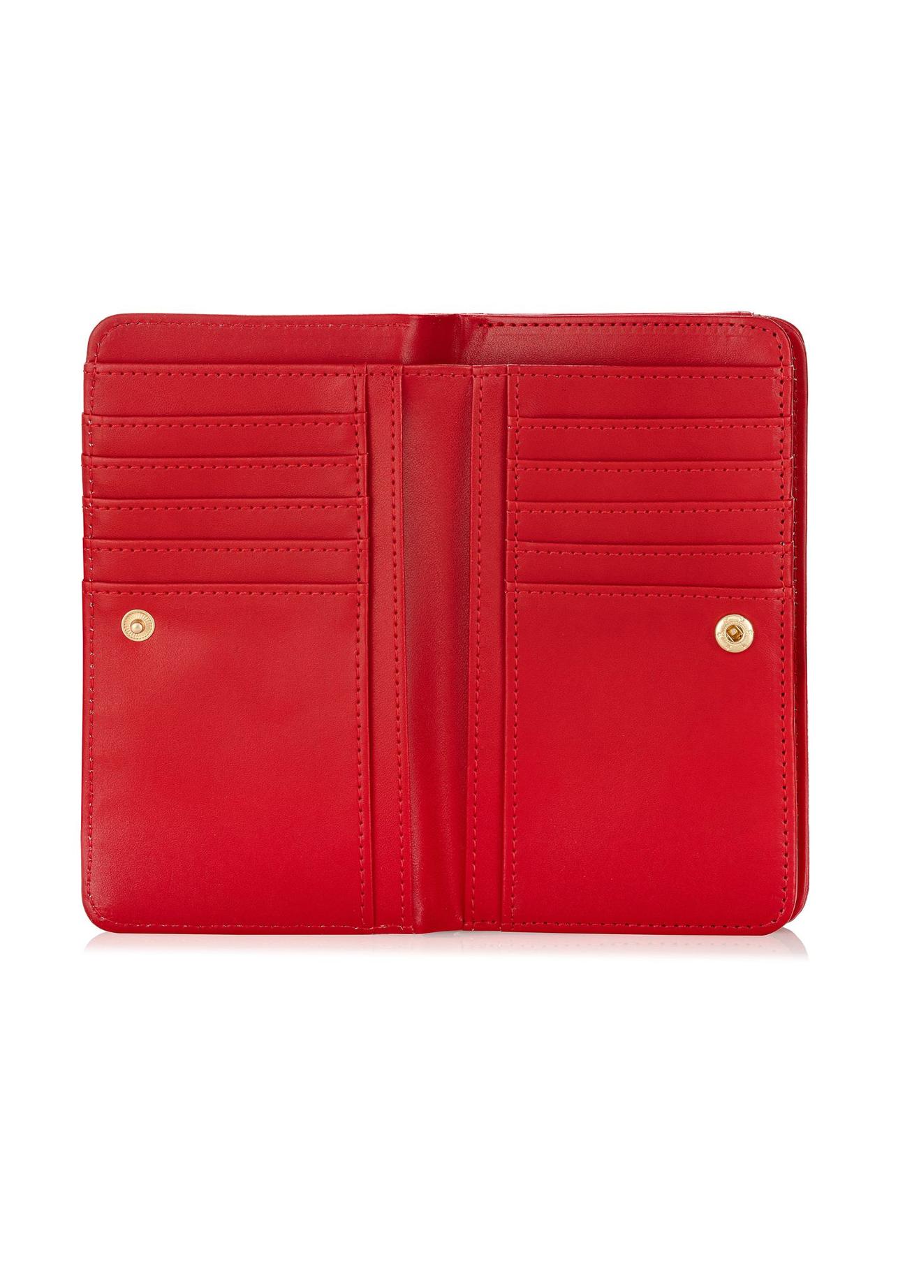 Czerwony portfel damski z logo POREC-0362-42(W24)