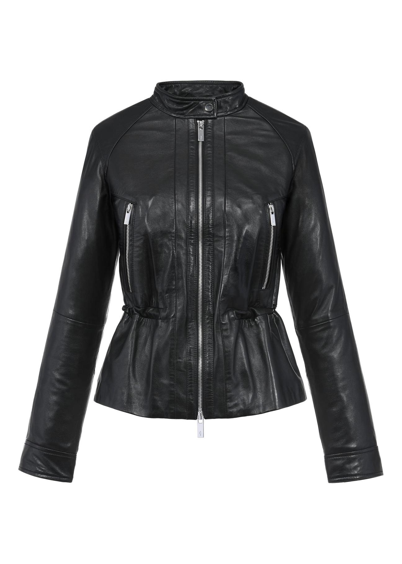 Women's black leather jacket KURDS-0499-5491(Z24)-04