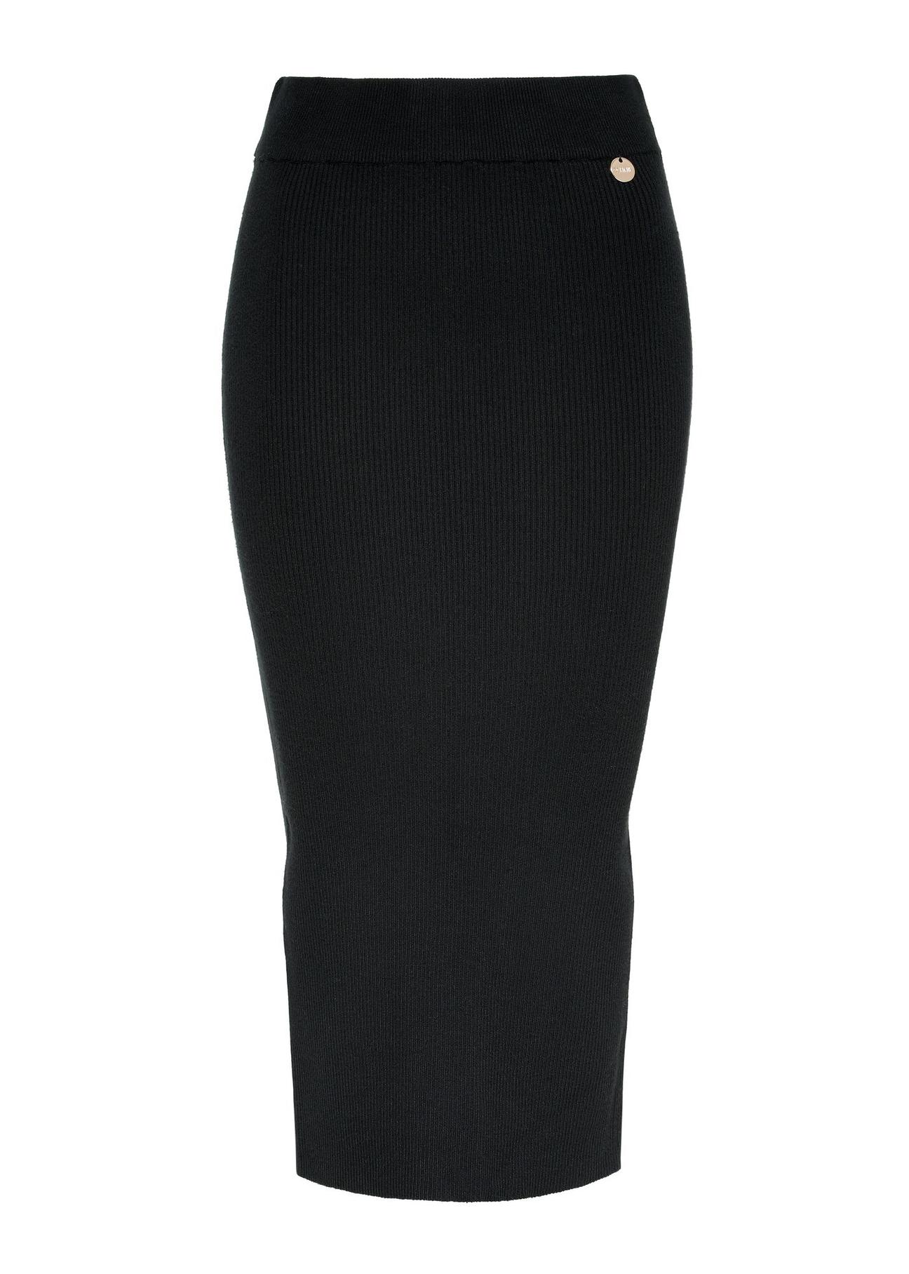 Black women's midi skirt SPCDT-0094-99(Z24)-04