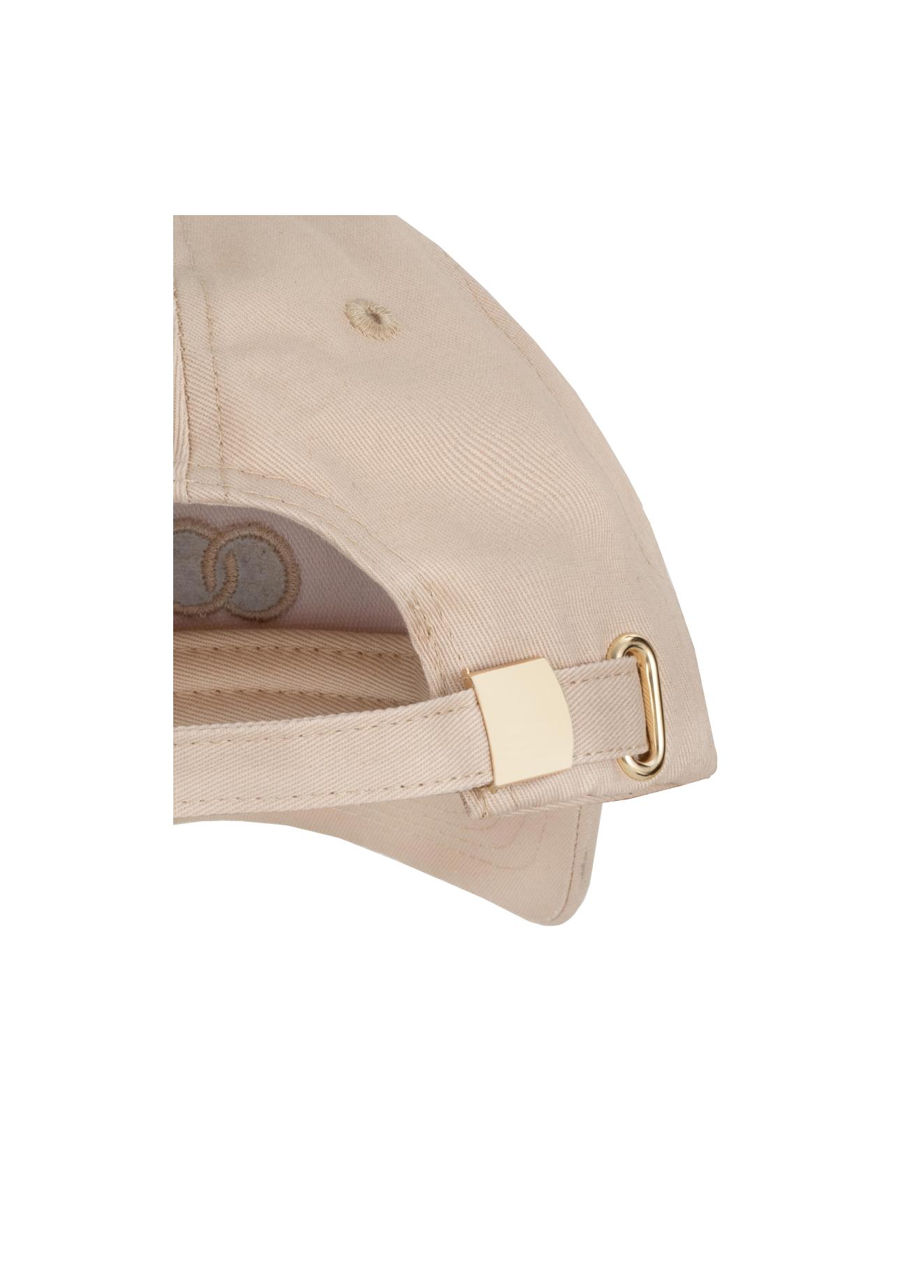 Beżowa czapka z daszkiem z logo CZALT-0001-81(W24)