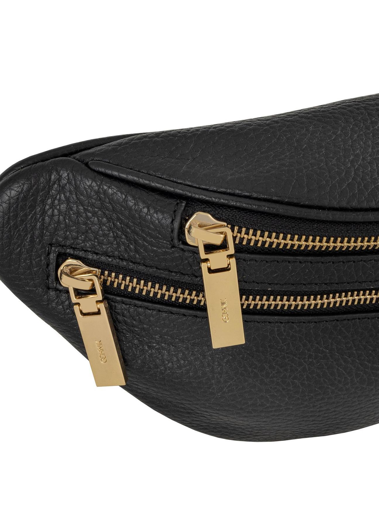 Leather black women's waist bag TORES-0721C-99(Z24)-05