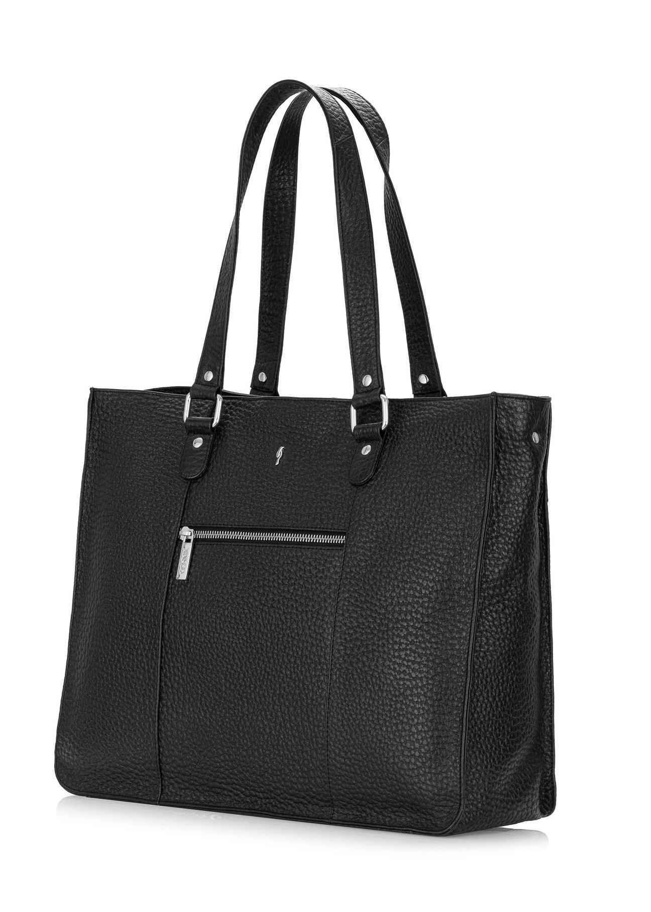 Large women's leather shopper bag TORES-1020-99(Z24)-02