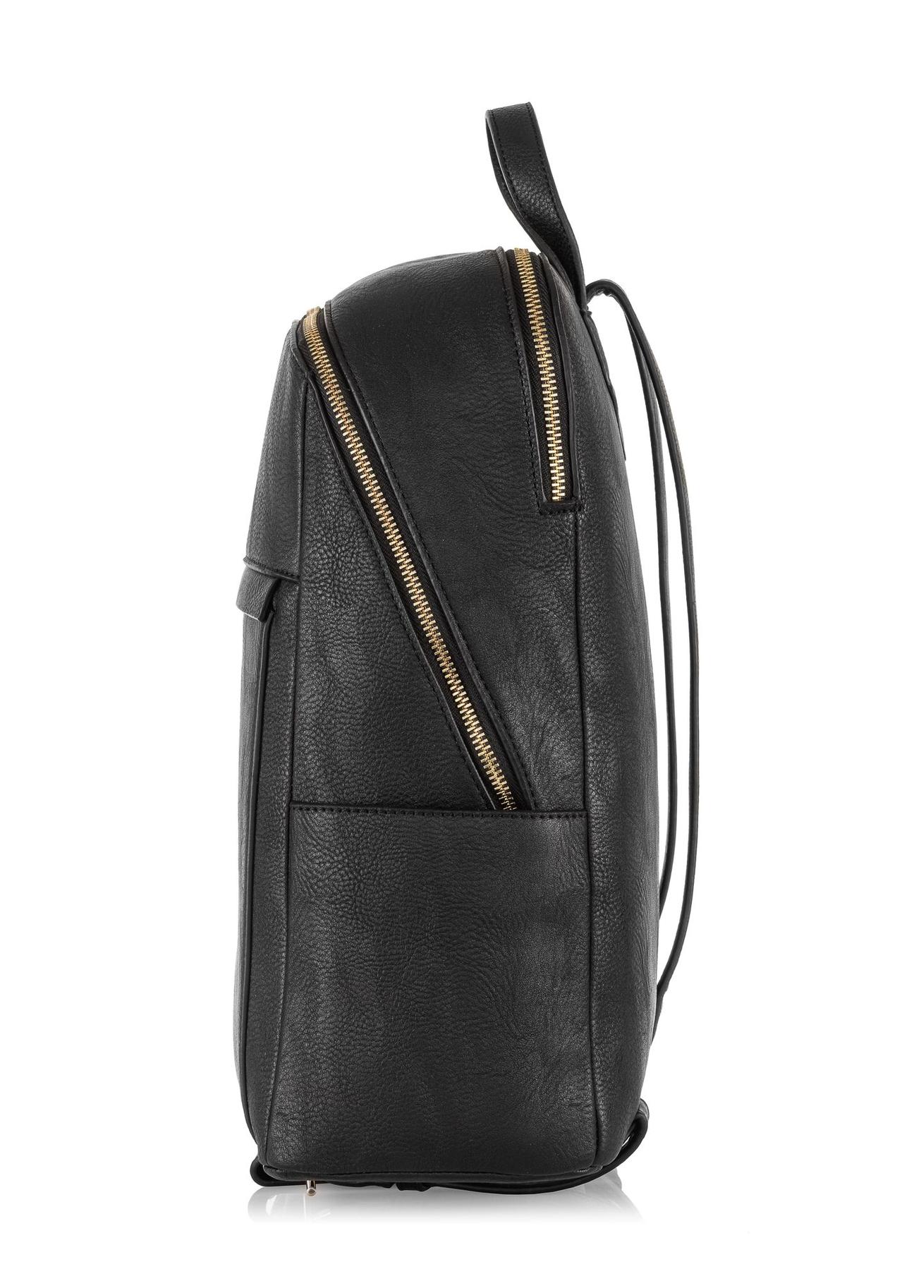 Dwukomorowy czarny plecak damski TOREC-0921-99(W24)