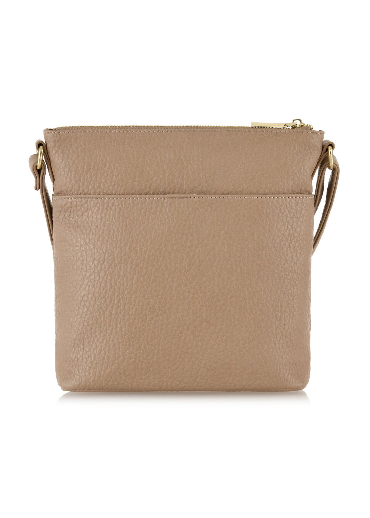 Beige women's handbag with zippers TOREC-0847A-81(Z24)-03