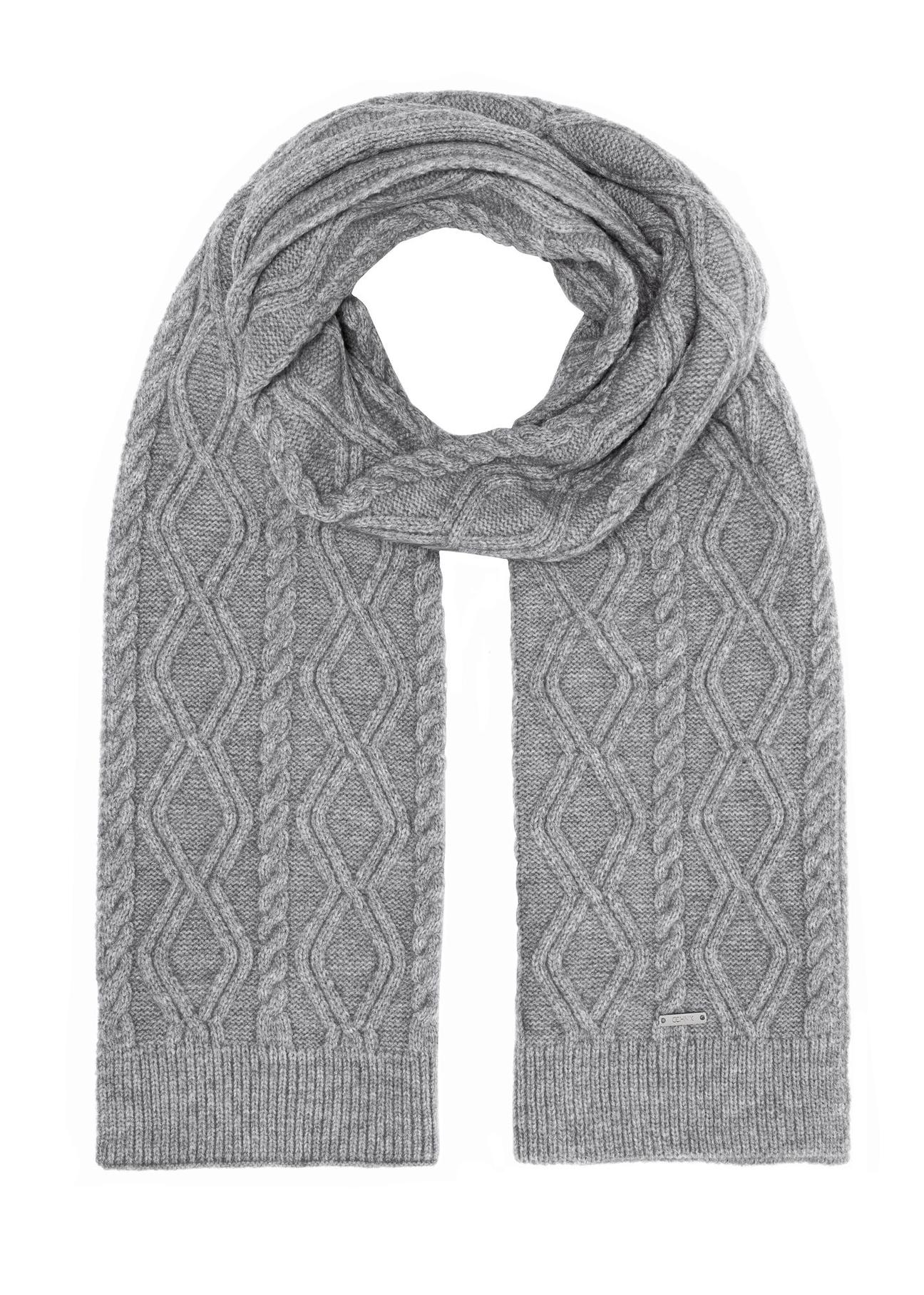 Gray men's scarf SZAMT-0077-91(Z24)-01