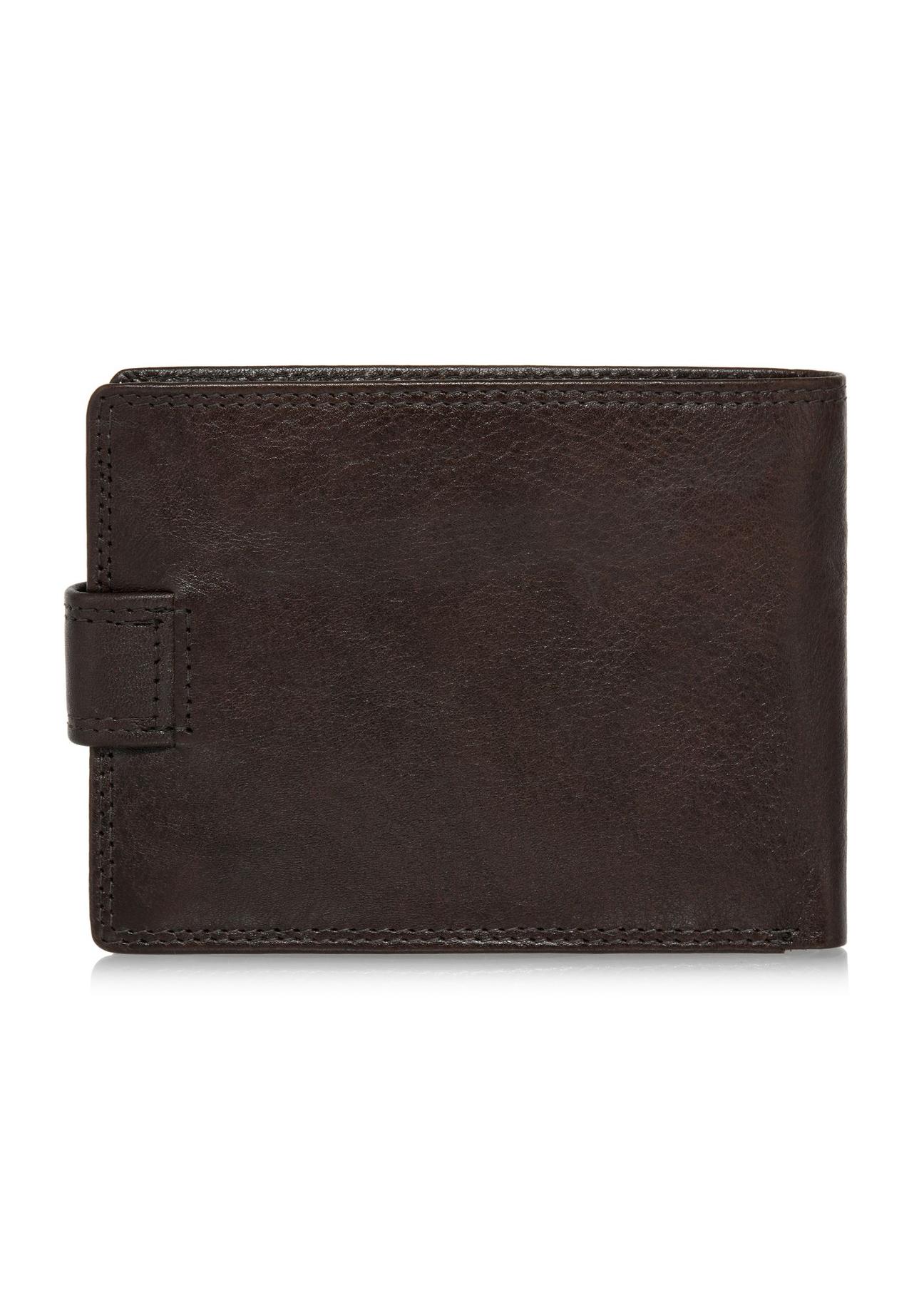 Skórzany zapinany brązowy portfel męski PORMS-0606-89(W24)